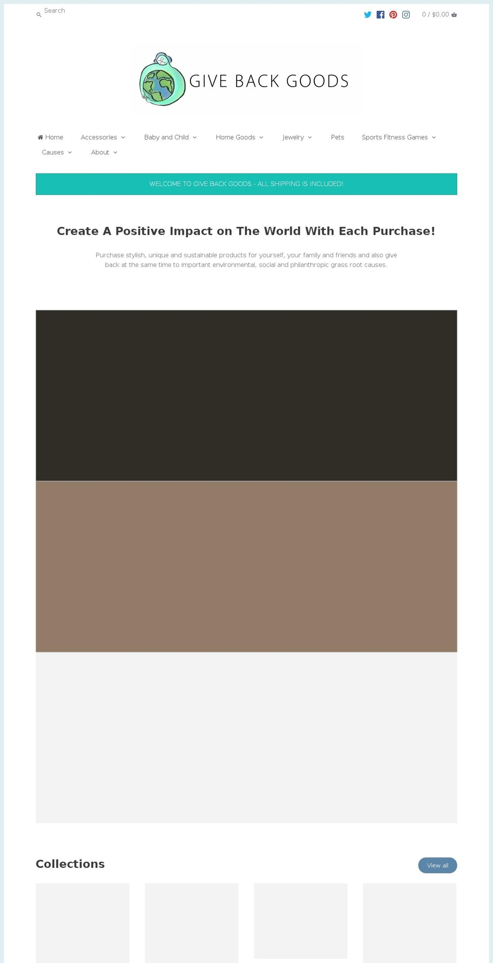givebackgoods.com — Shopify storefront screenshot