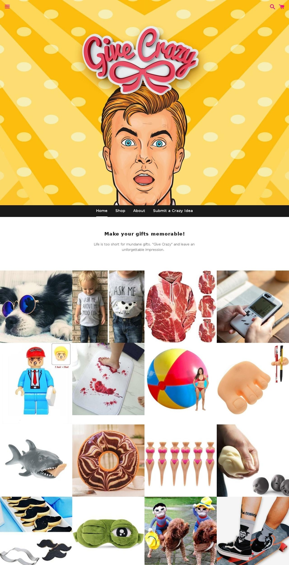 givecrazy.com — Shopify storefront screenshot