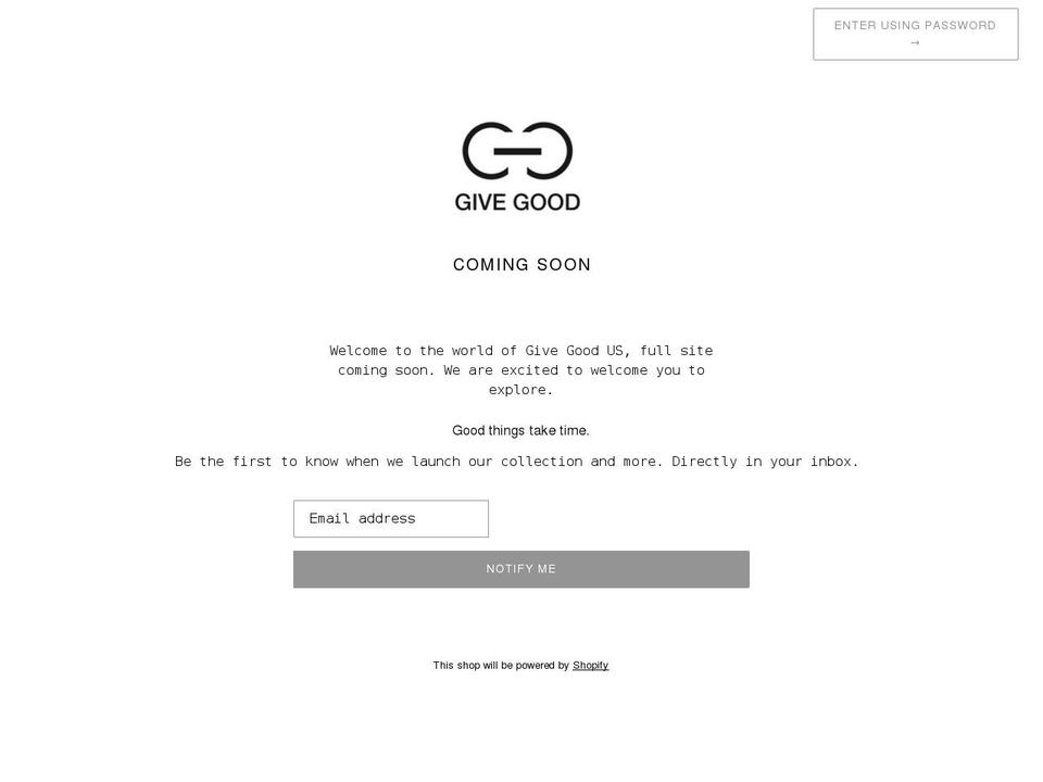 givegood.us shopify website screenshot