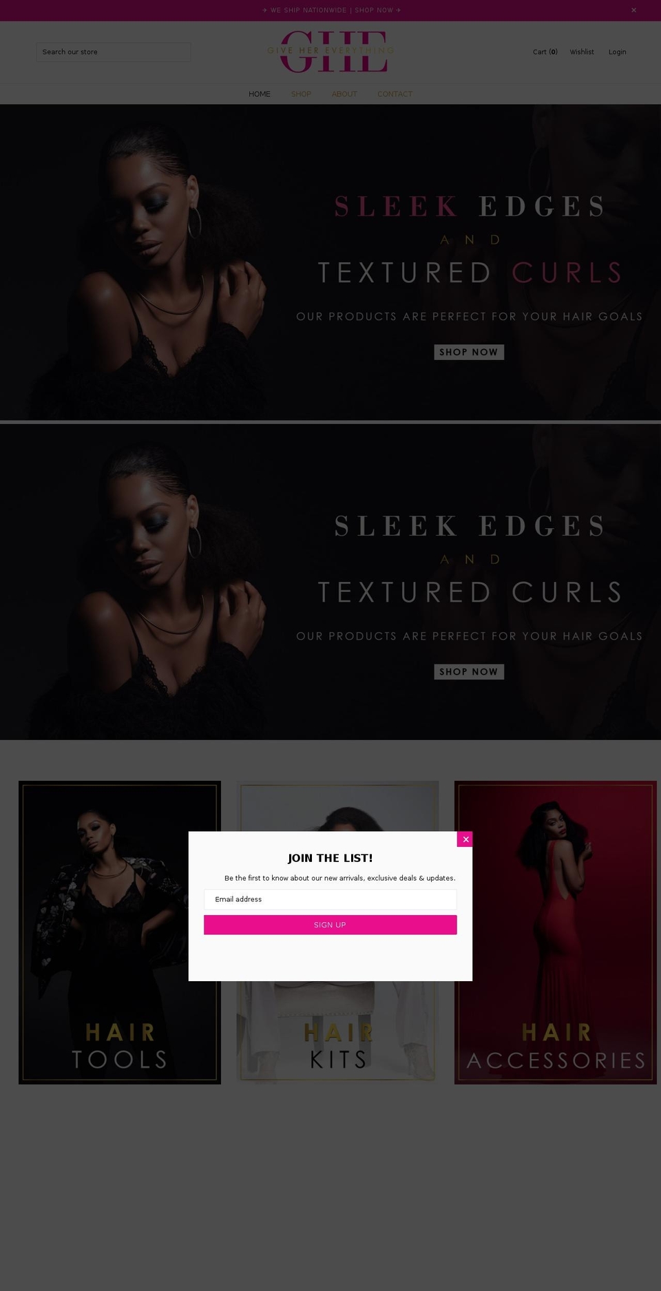 givehereverything.com — Shopify storefront screenshot