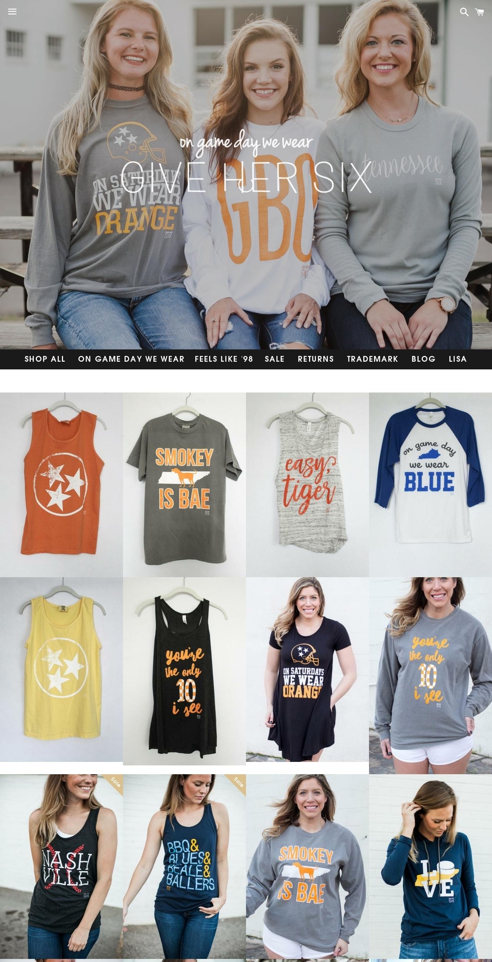 givehersix.com shopify website screenshot