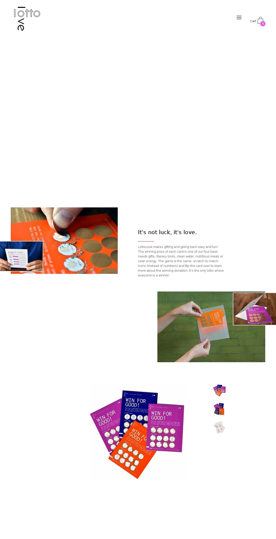 givelottolove.com shopify website screenshot