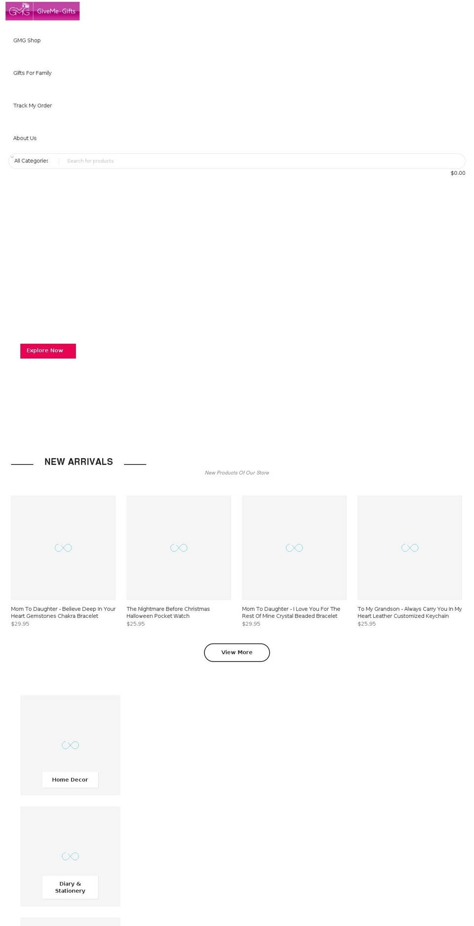 giveme-gifts.com — Shopify storefront screenshot