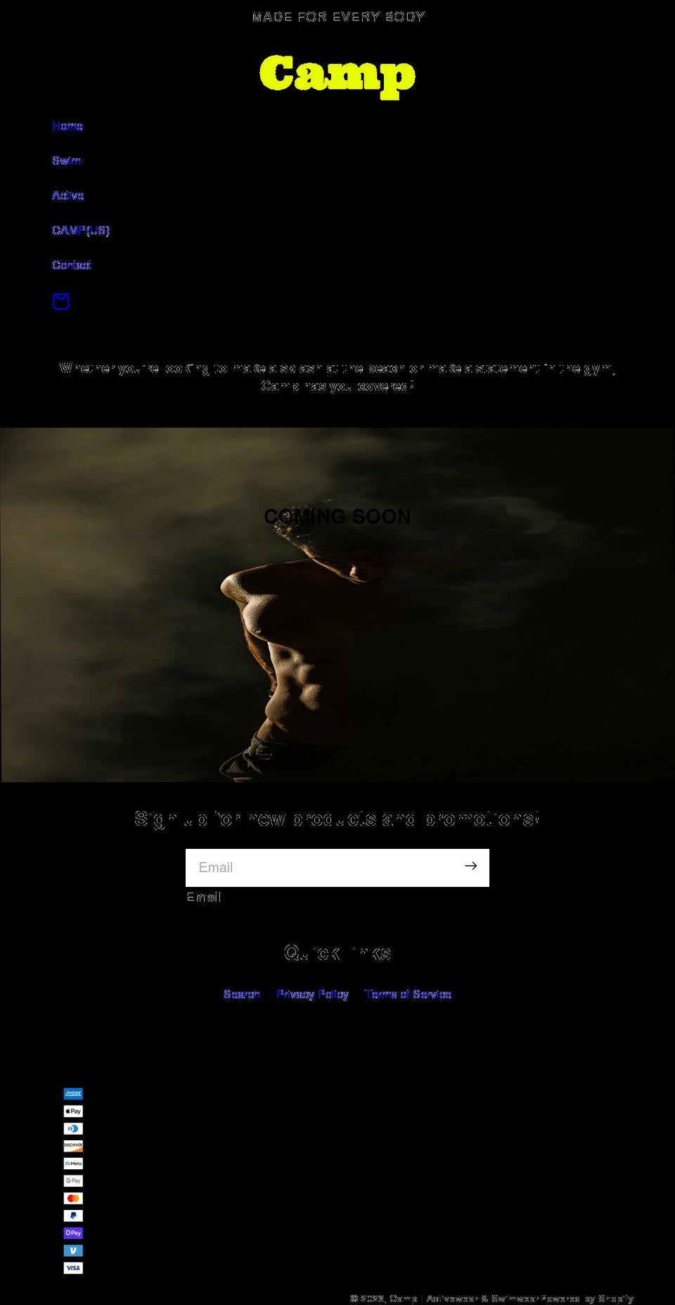 givemecamp.com shopify website screenshot