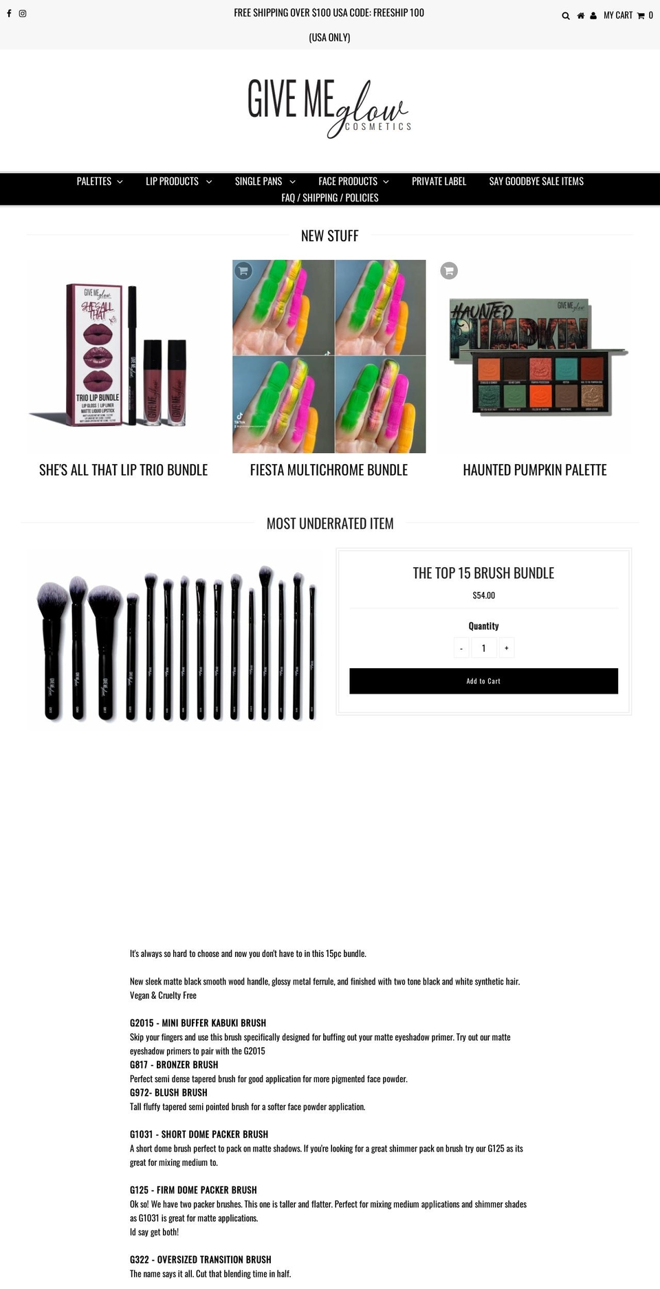 givemeglow.com shopify website screenshot