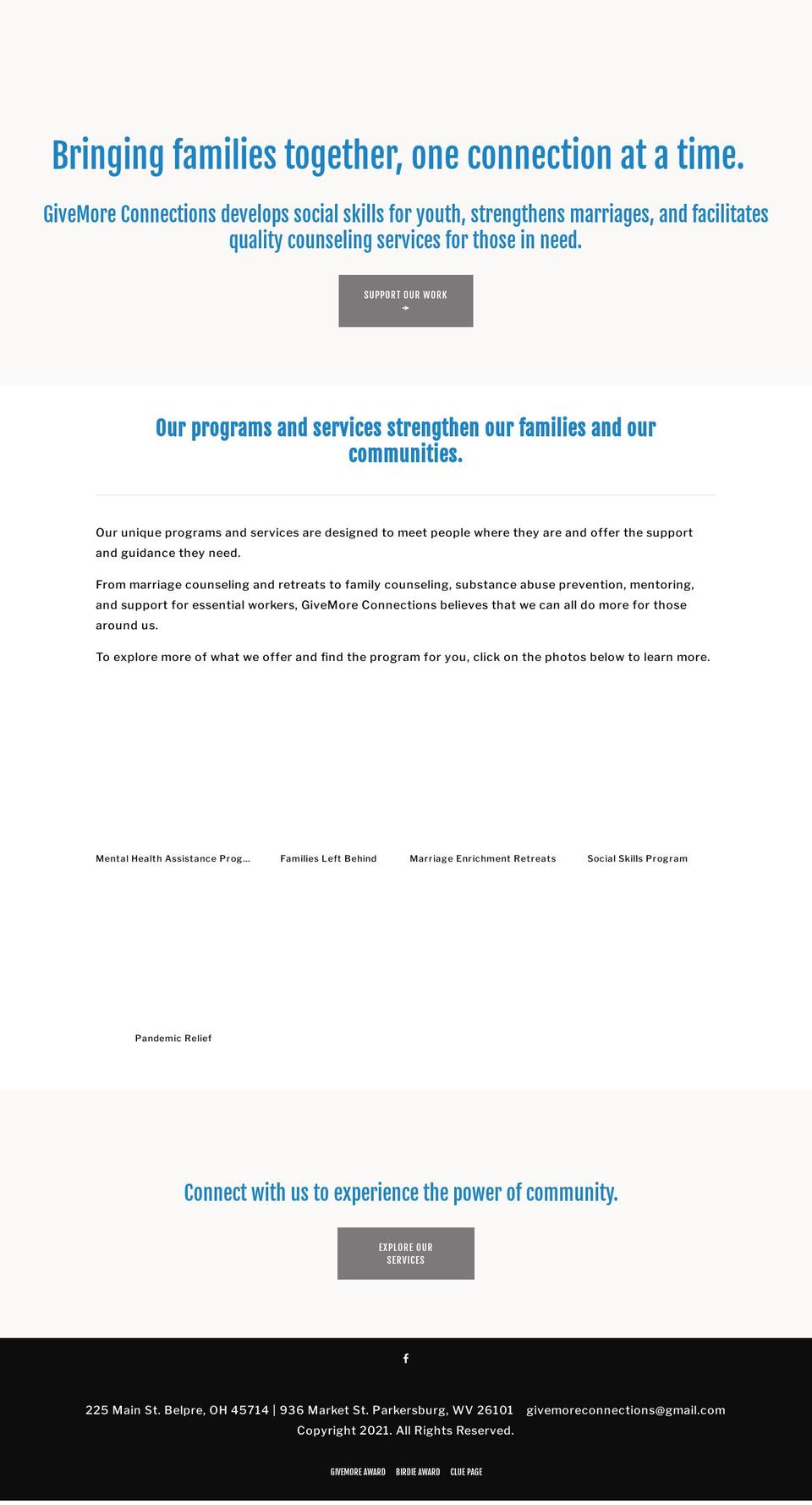 givemoreconnections.org shopify website screenshot