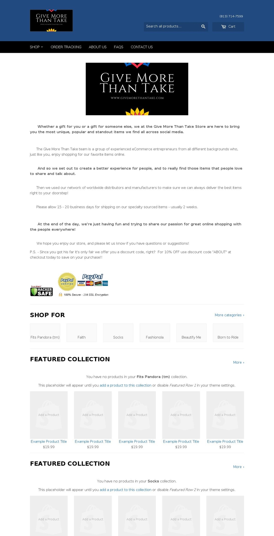 givemorethantake.com — Shopify storefront screenshot