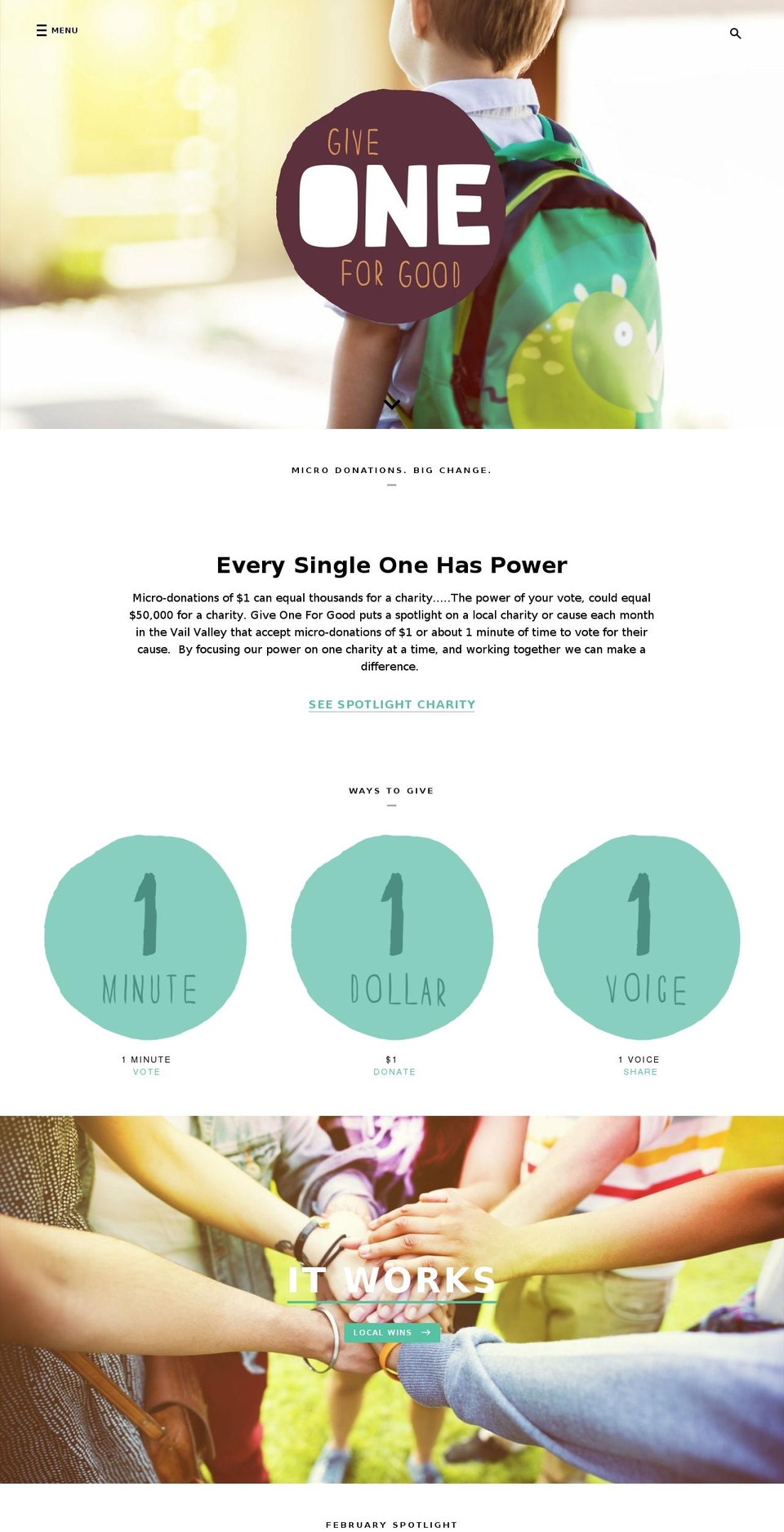 giveoneforgood.com — Shopify storefront screenshot
