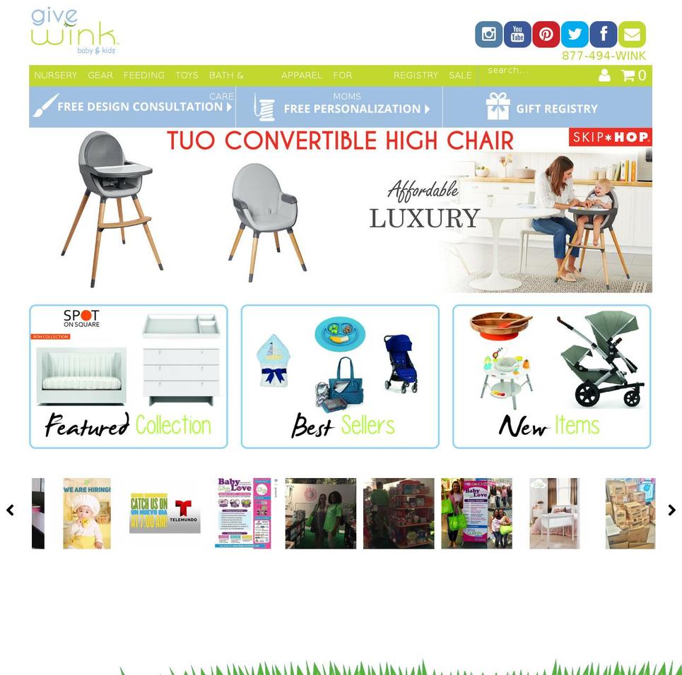 givewink.com shopify website screenshot