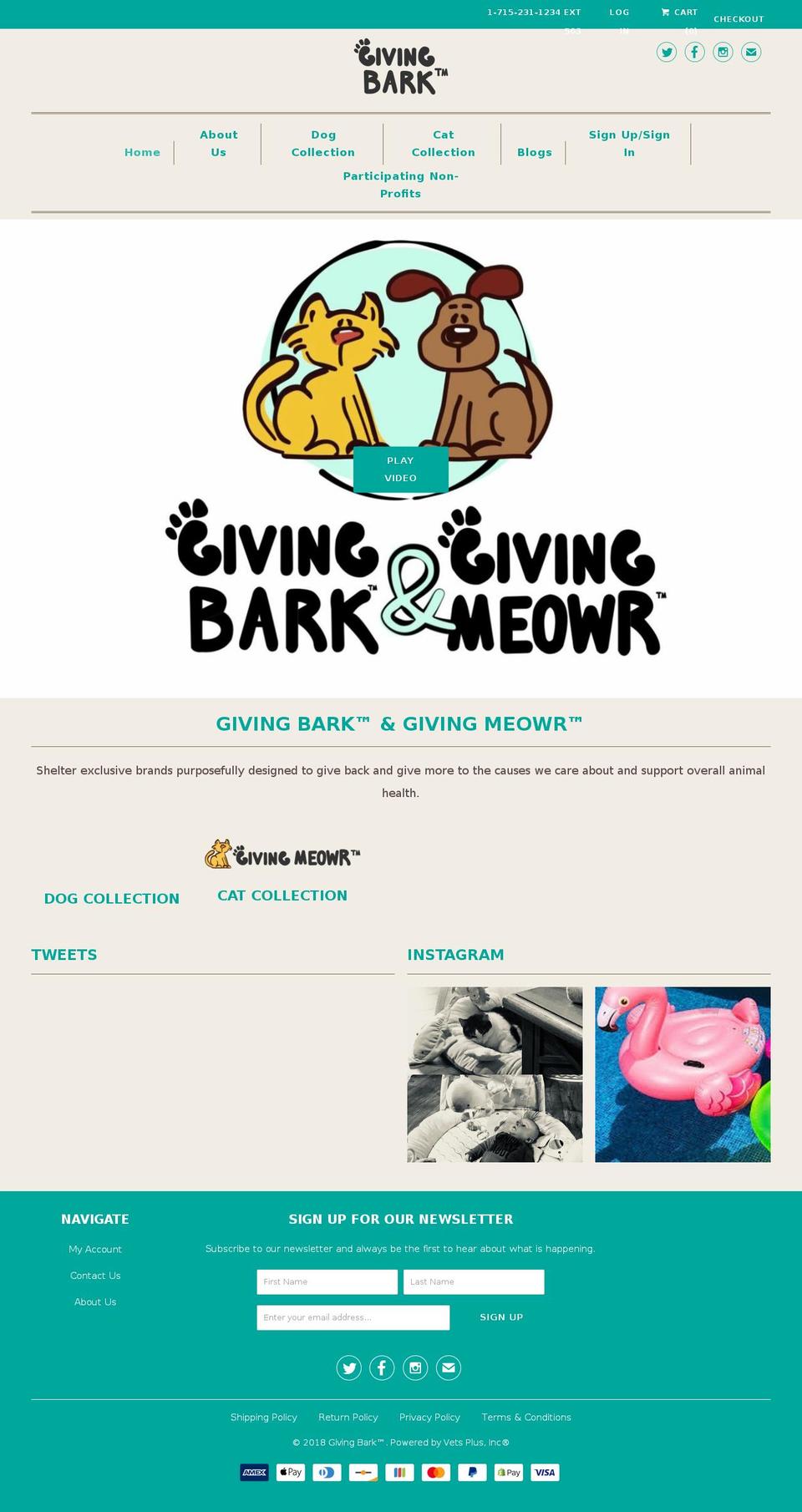 givingbark.com — Shopify storefront screenshot