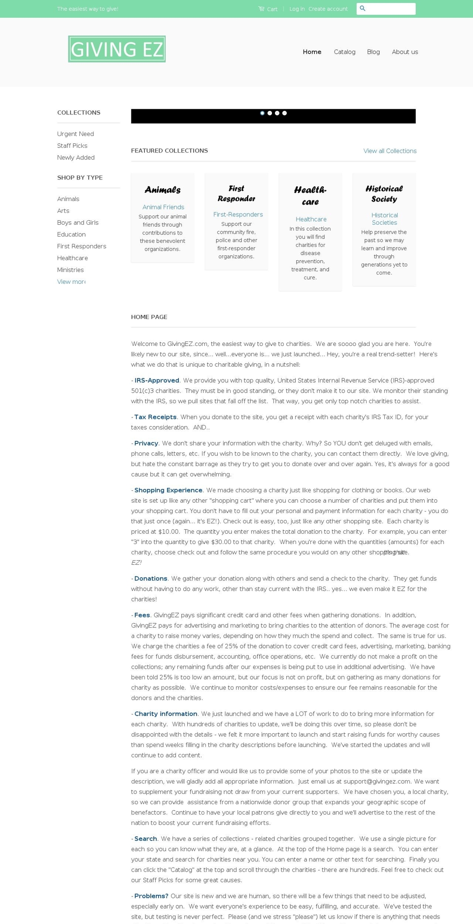 givingez.com — Shopify storefront screenshot