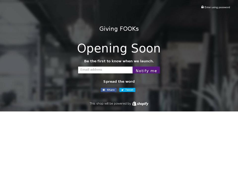 givingfooks.com shopify website screenshot
