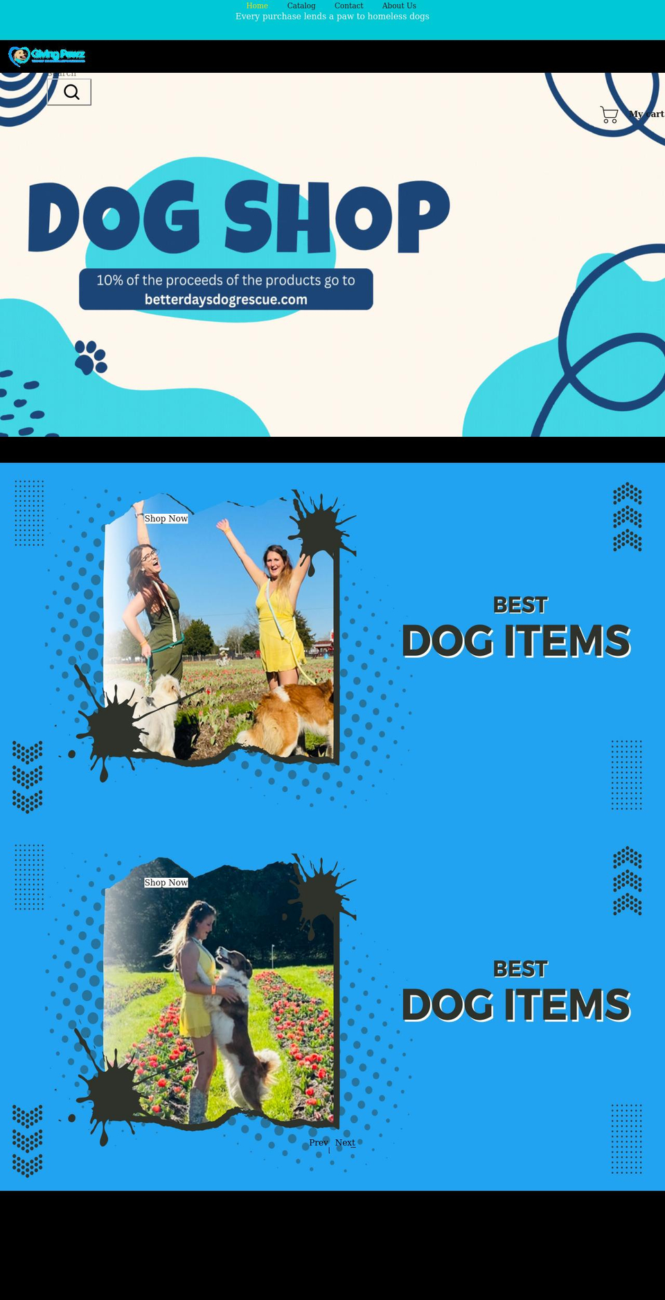 givingpawz.com shopify website screenshot