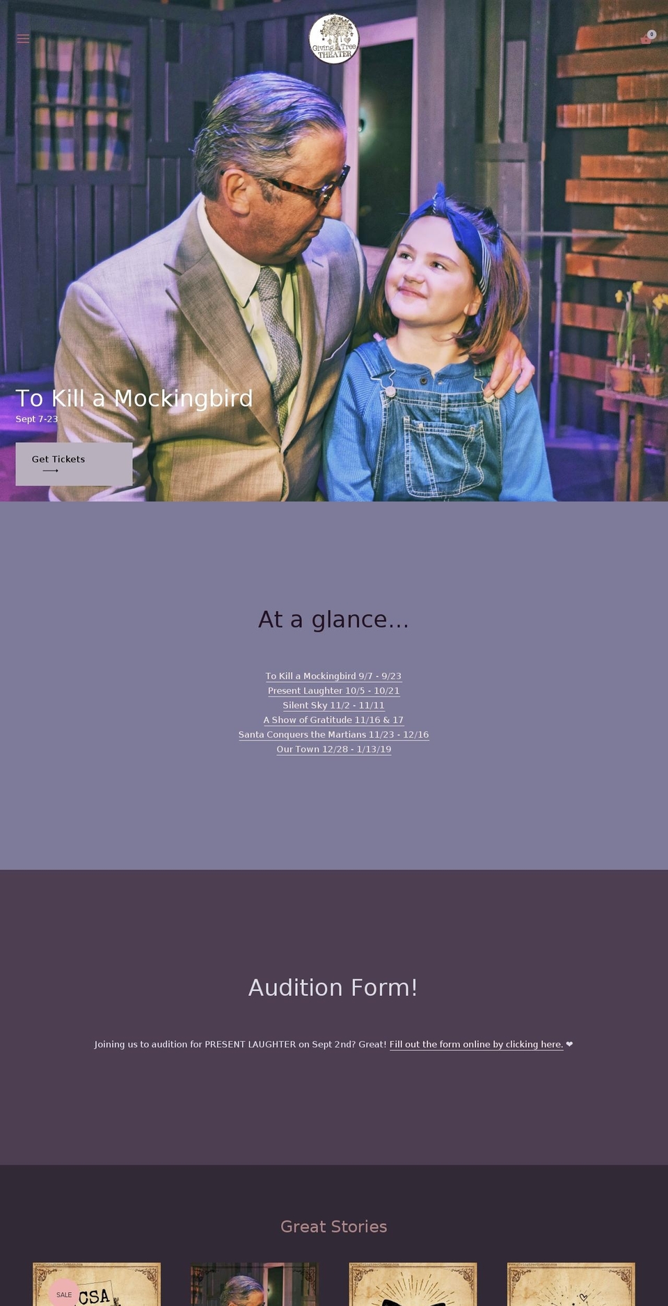 givingtreetheatre.com — Shopify storefront screenshot