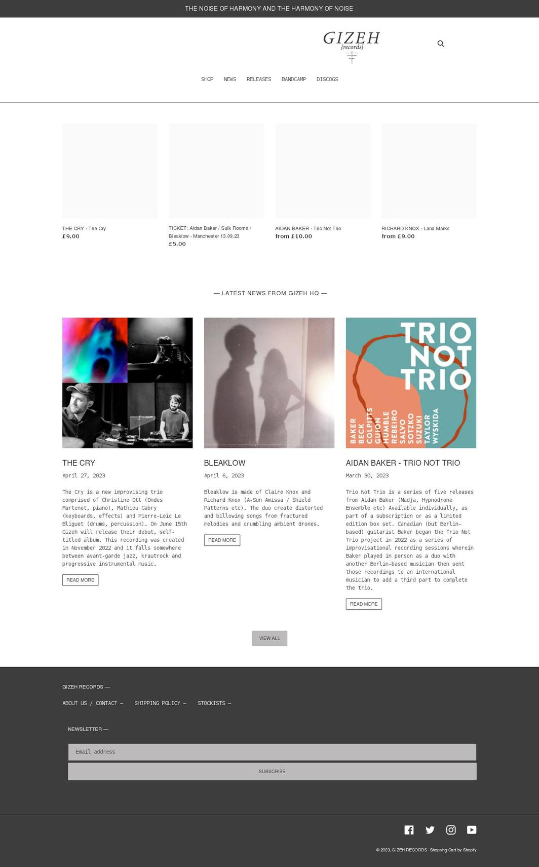 gizehrecords.com shopify website screenshot