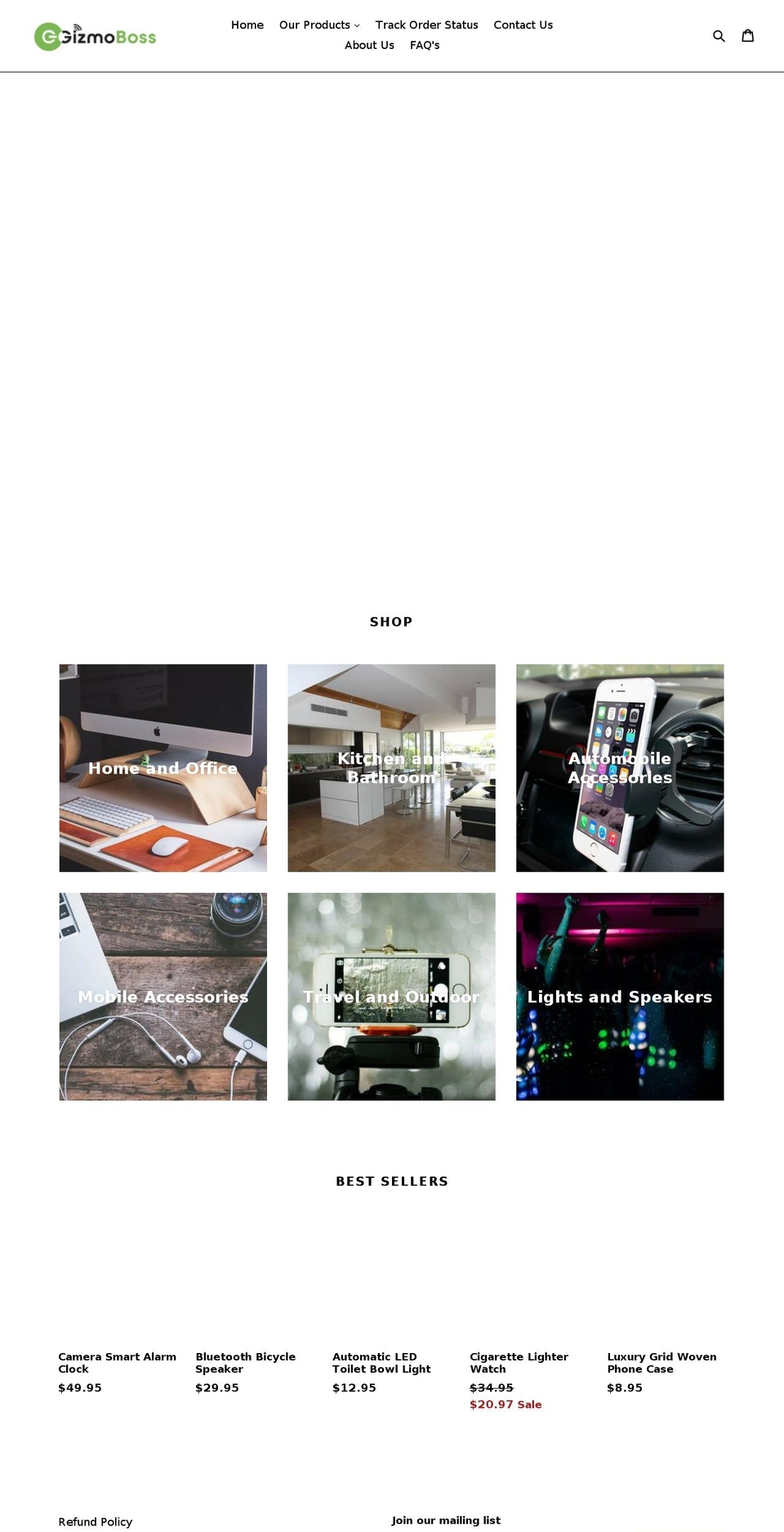 gizmoboss.com — Shopify storefront screenshot