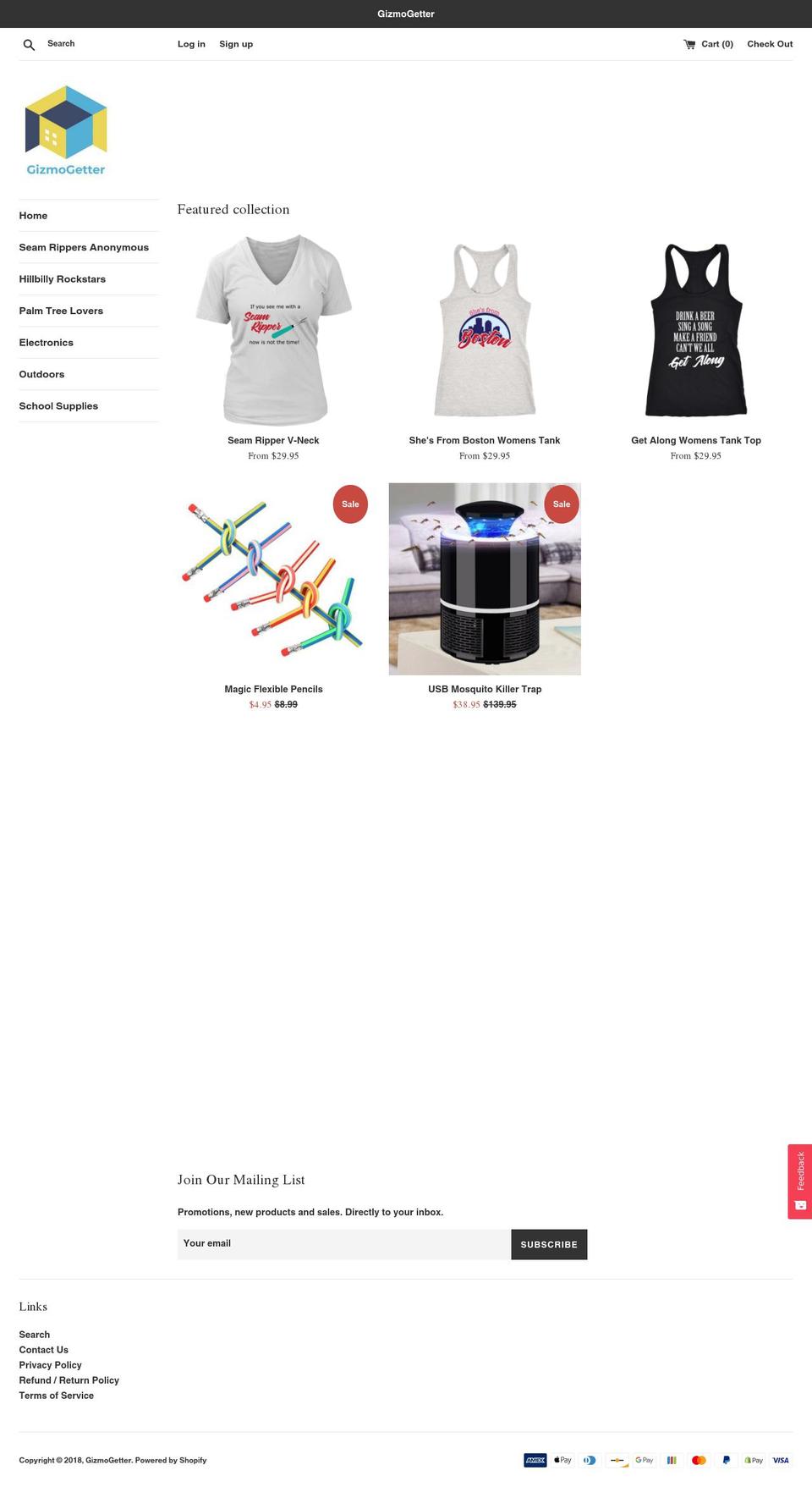 gizmogetter.com — Shopify storefront screenshot