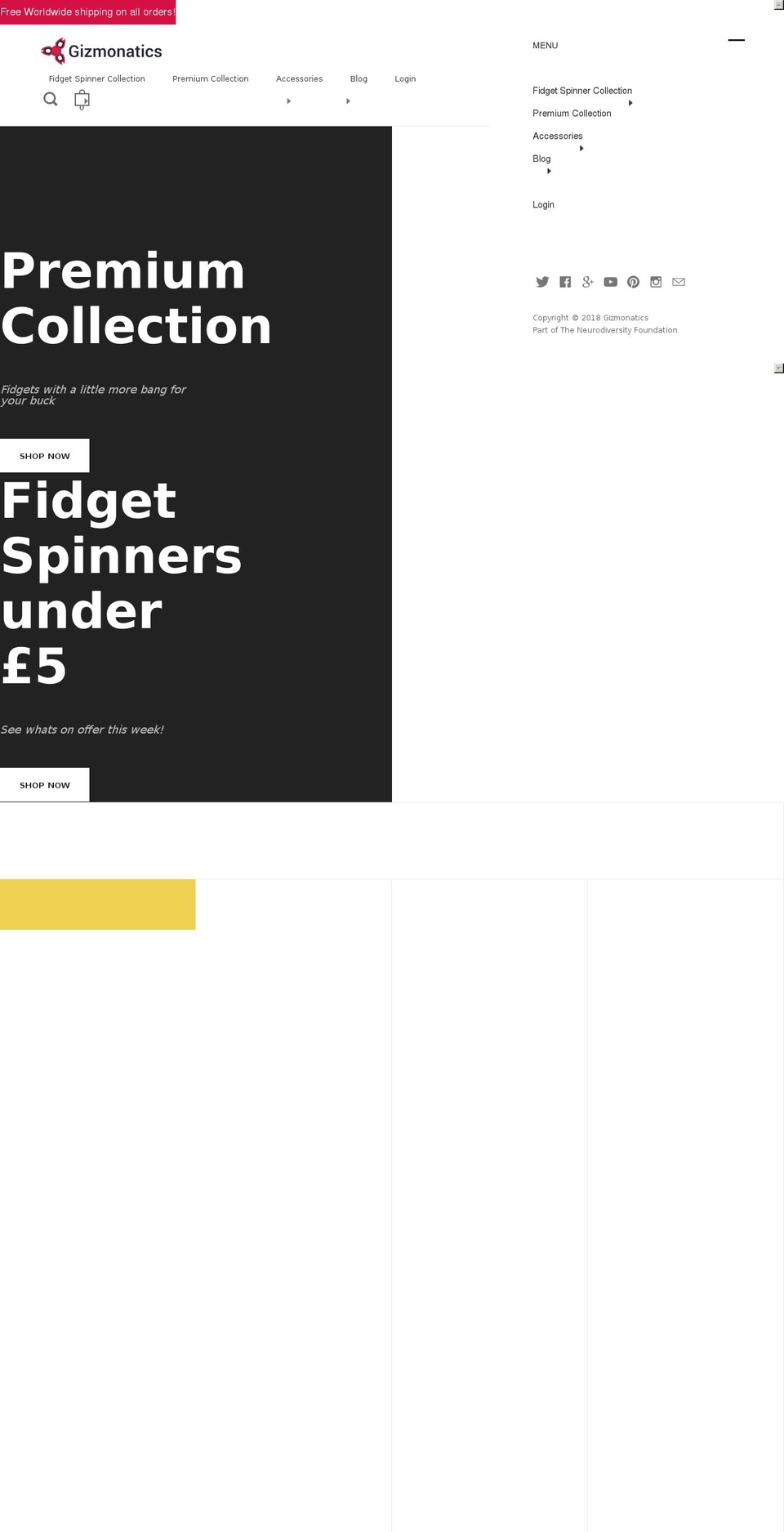 gizmonatics.com — Shopify storefront screenshot