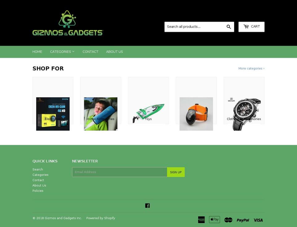 gizmosngadgets.store shopify website screenshot