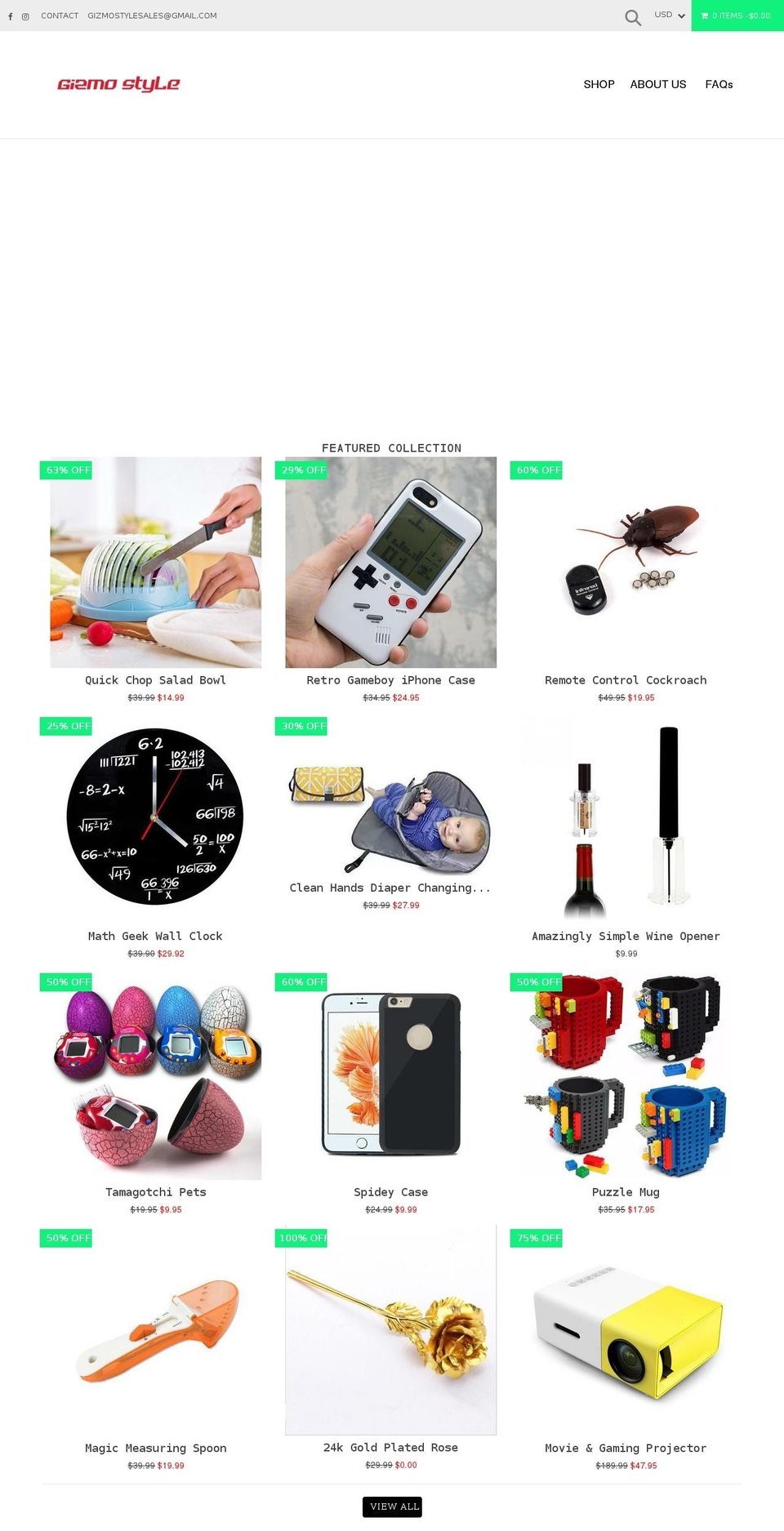 gizmostyle.com — Shopify storefront screenshot