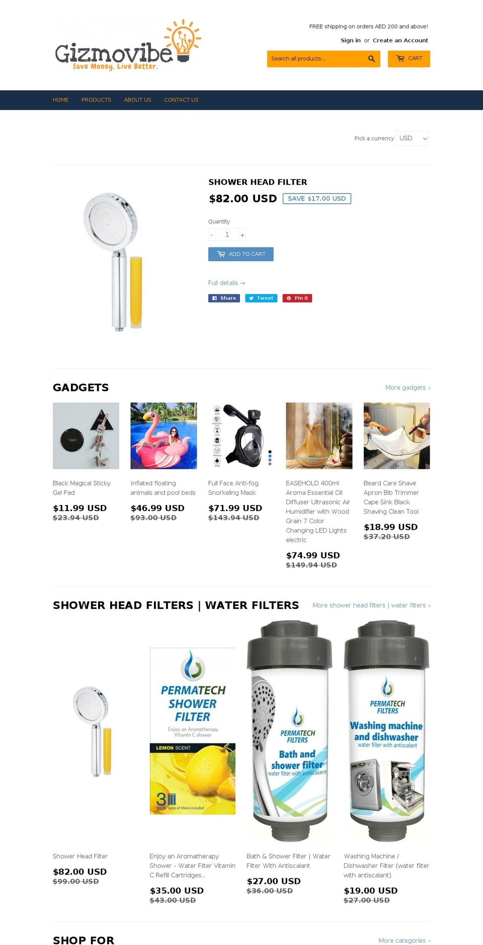 gizmovibe.com — Shopify storefront screenshot