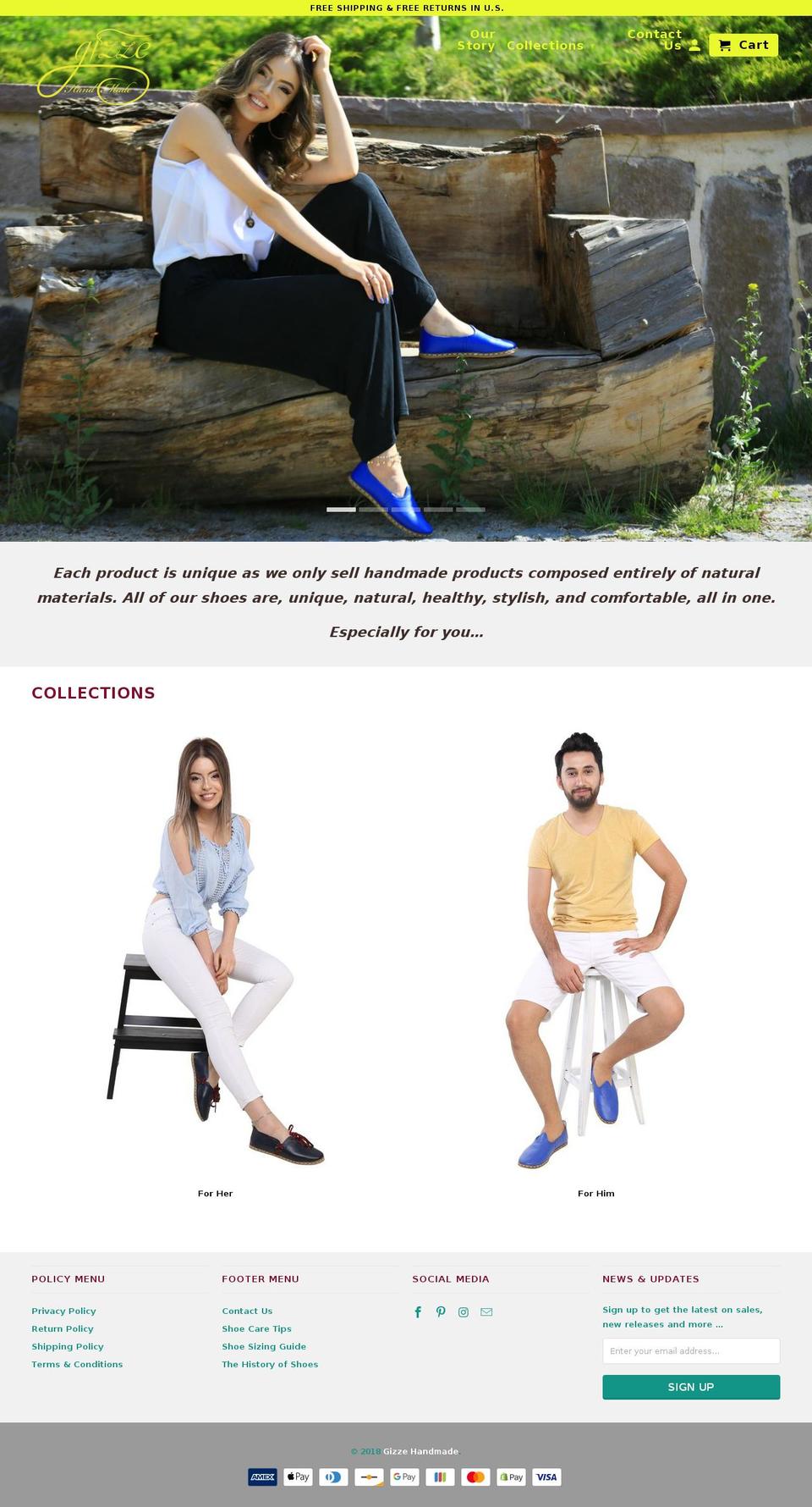 gizzeshoes.com — Shopify storefront screenshot