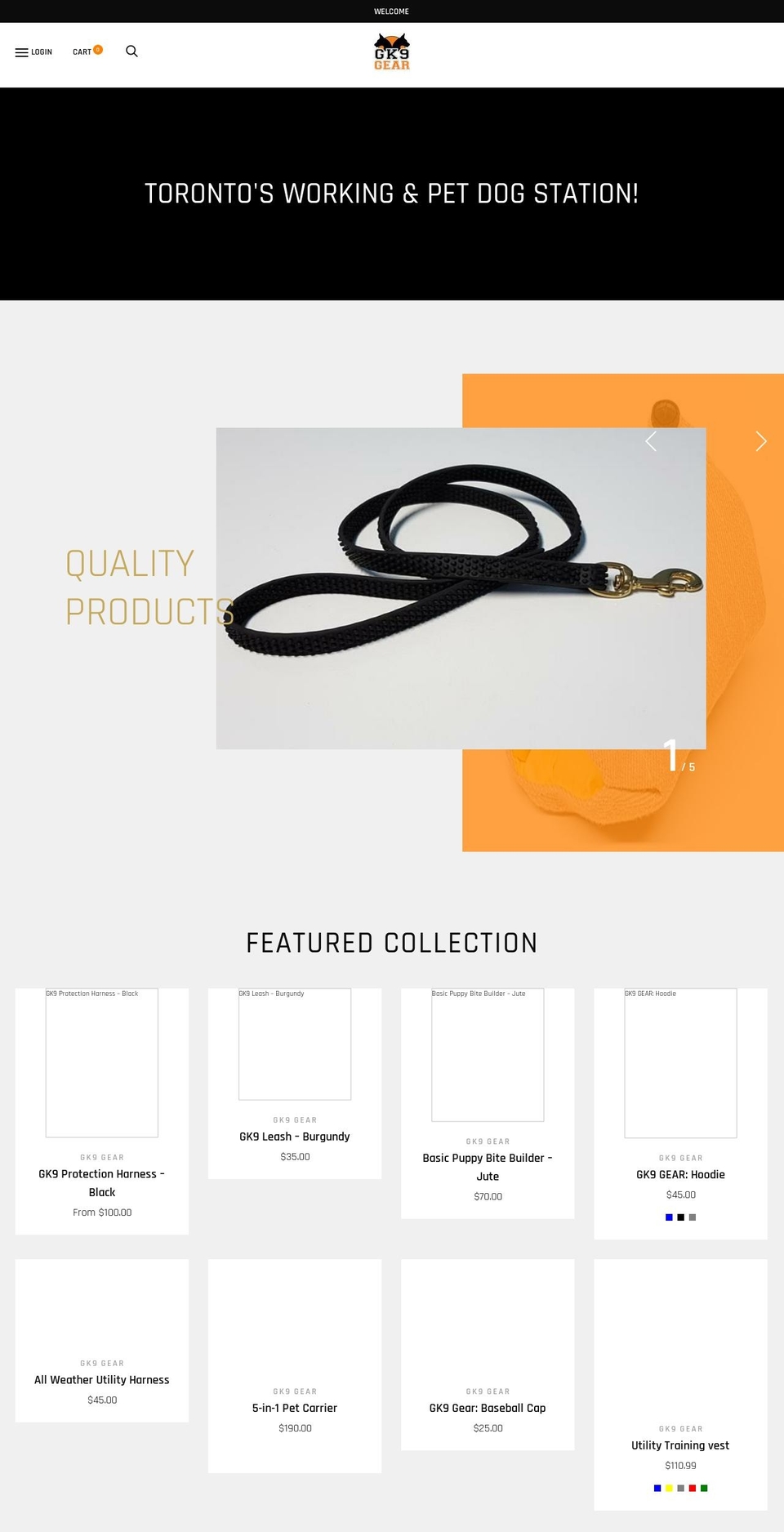 gk9gear.com — Shopify storefront screenshot