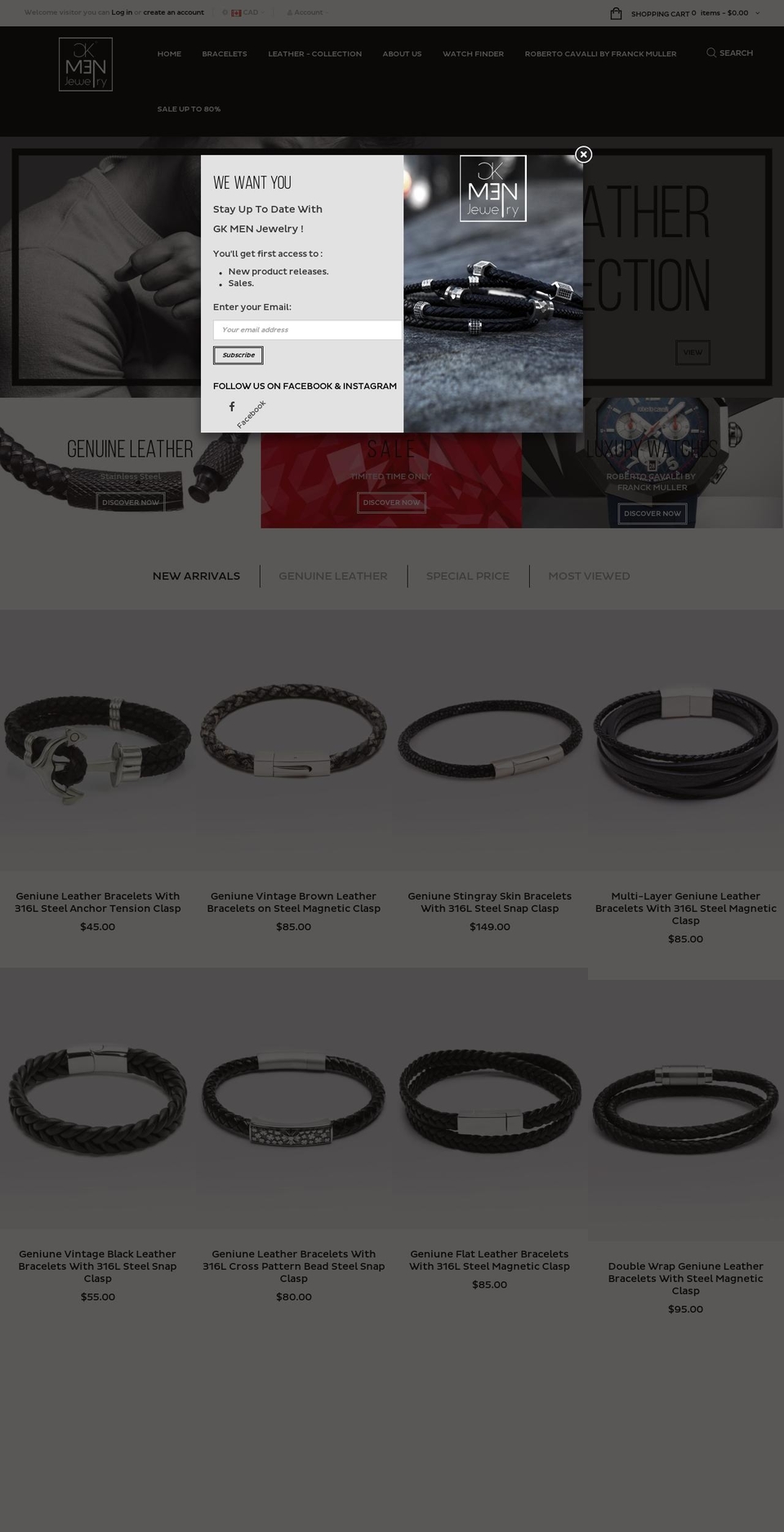 gkjewellery.com shopify website screenshot