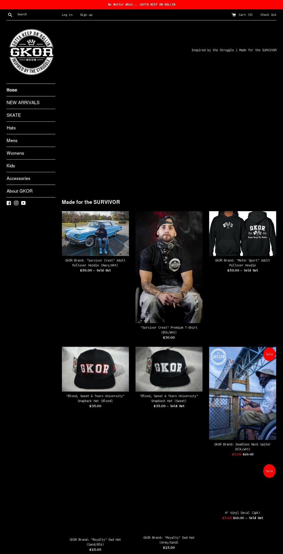 gkorstore.com shopify website screenshot
