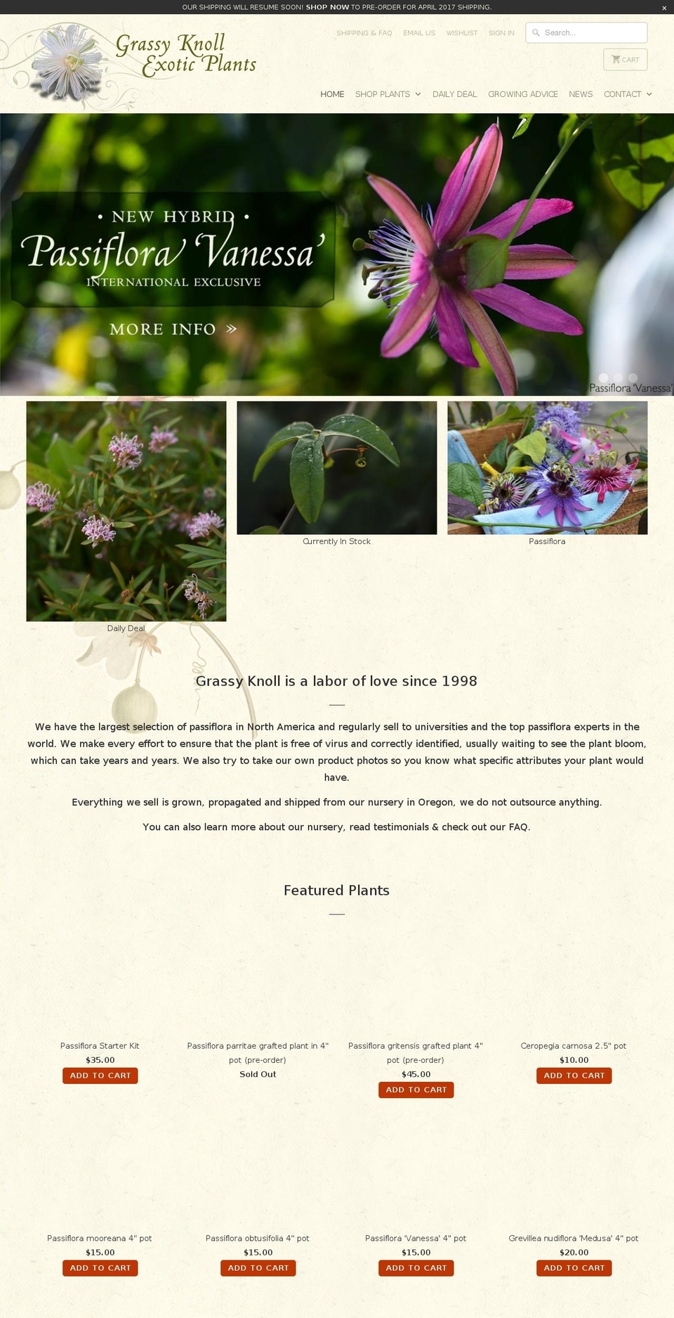 gkplants.com shopify website screenshot