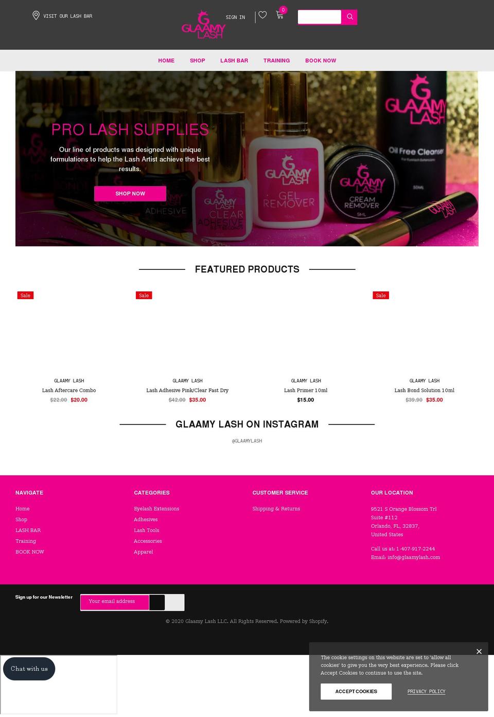 glaamylash.com shopify website screenshot