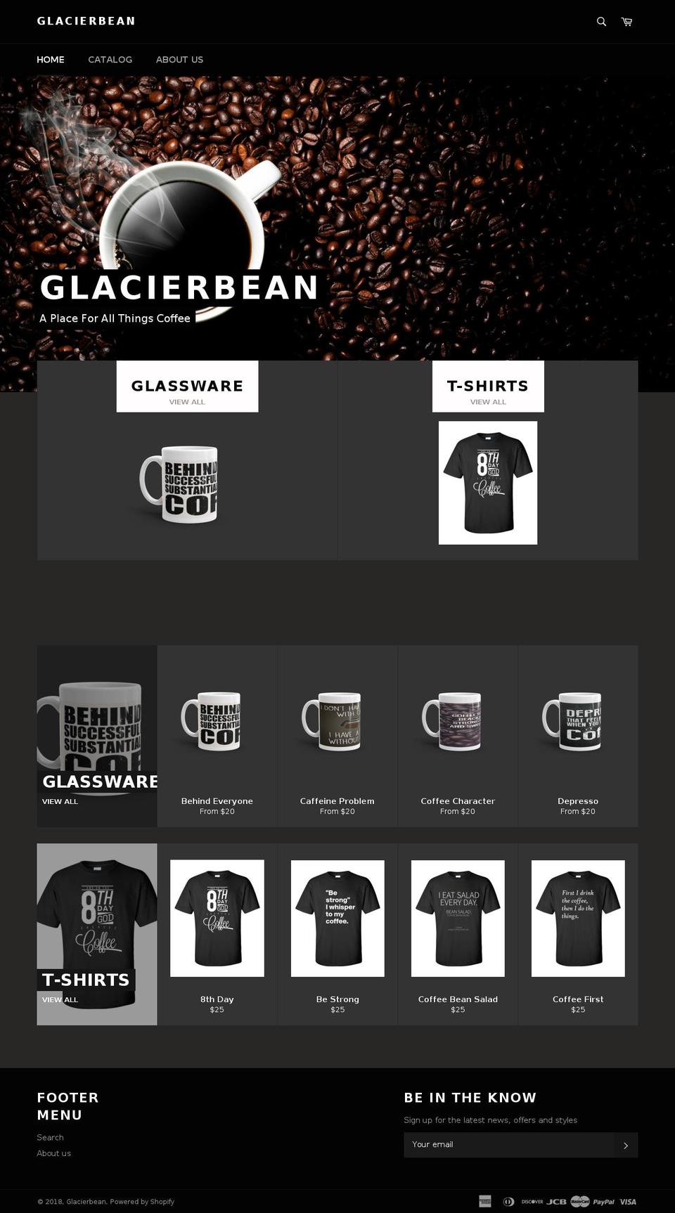 glacierbean.com — Shopify storefront screenshot