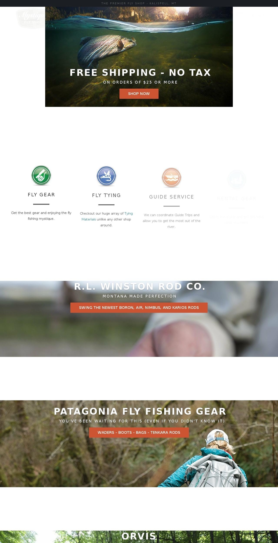 glacierflyshop.com — Shopify storefront screenshot
