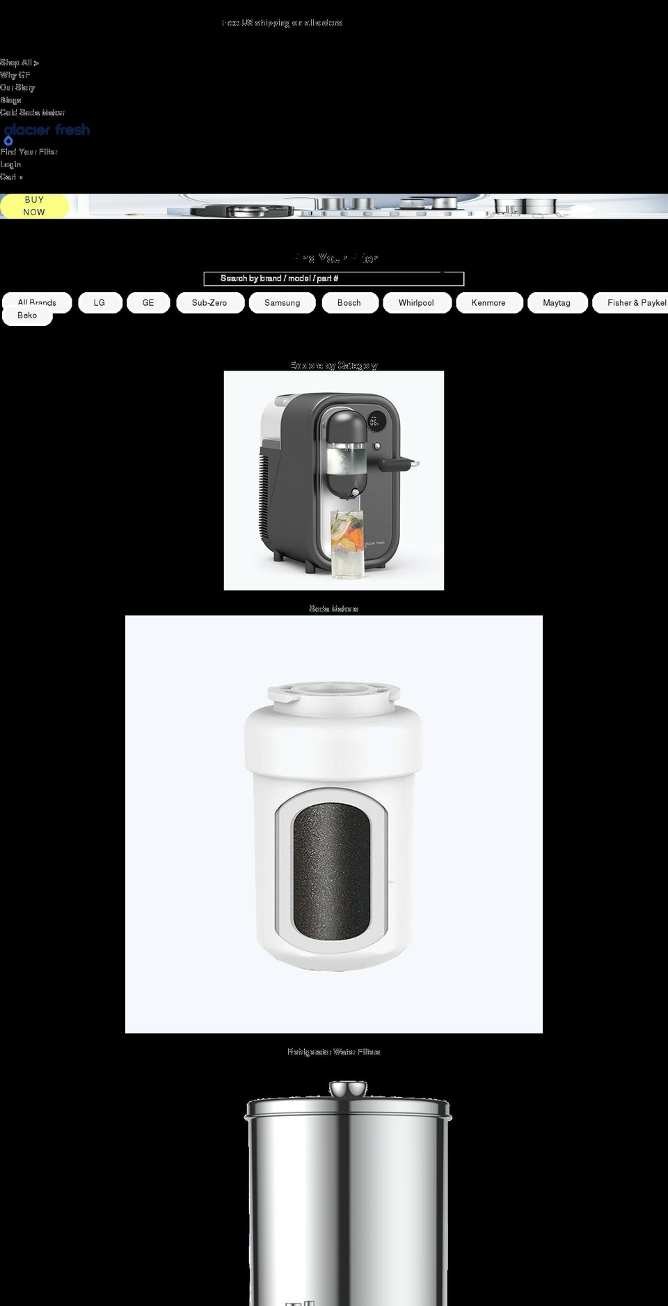 glacierfreshfilter.com shopify website screenshot