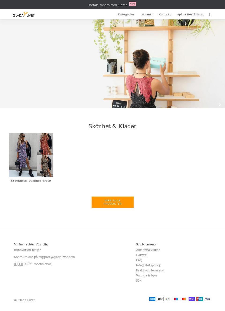 glada-livet.myshopify.com shopify website screenshot