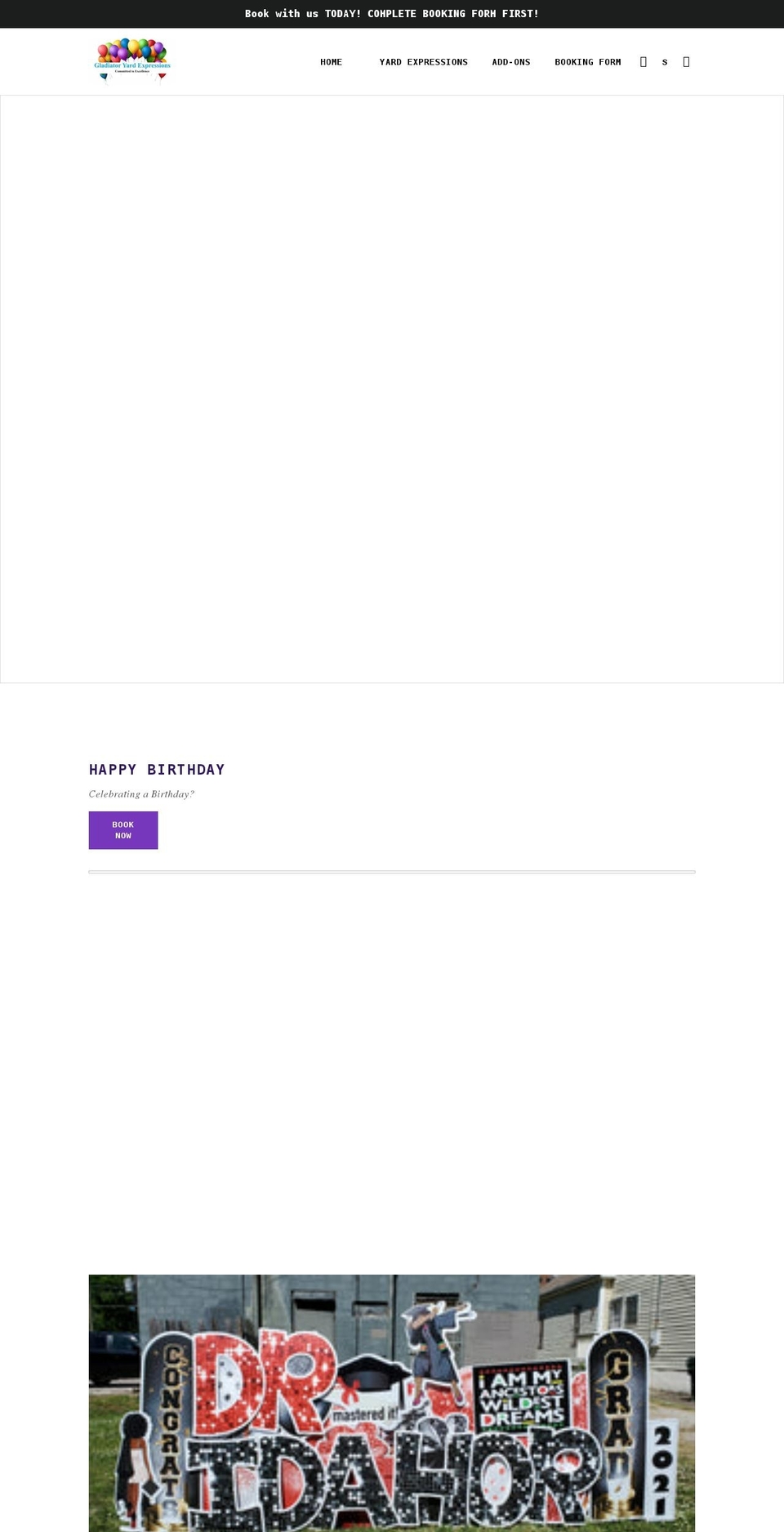 gladiatoryardexpressions.com shopify website screenshot