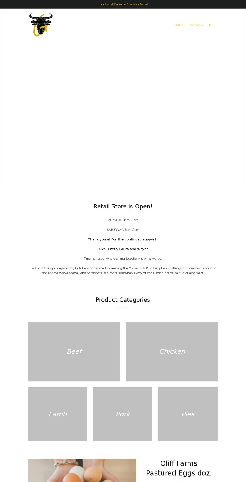 gladstonebutchery.co.nz shopify website screenshot