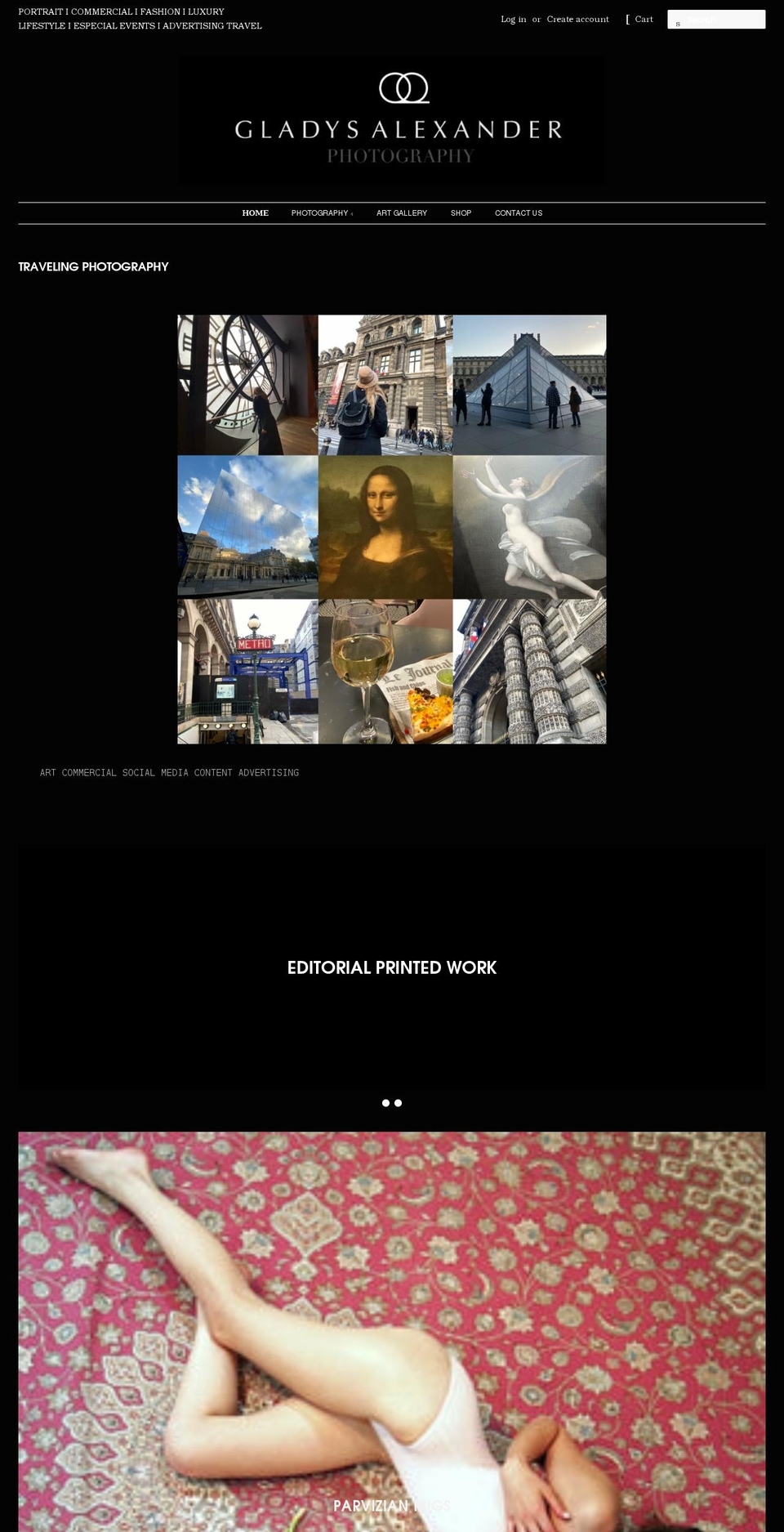gladysalexander.com shopify website screenshot