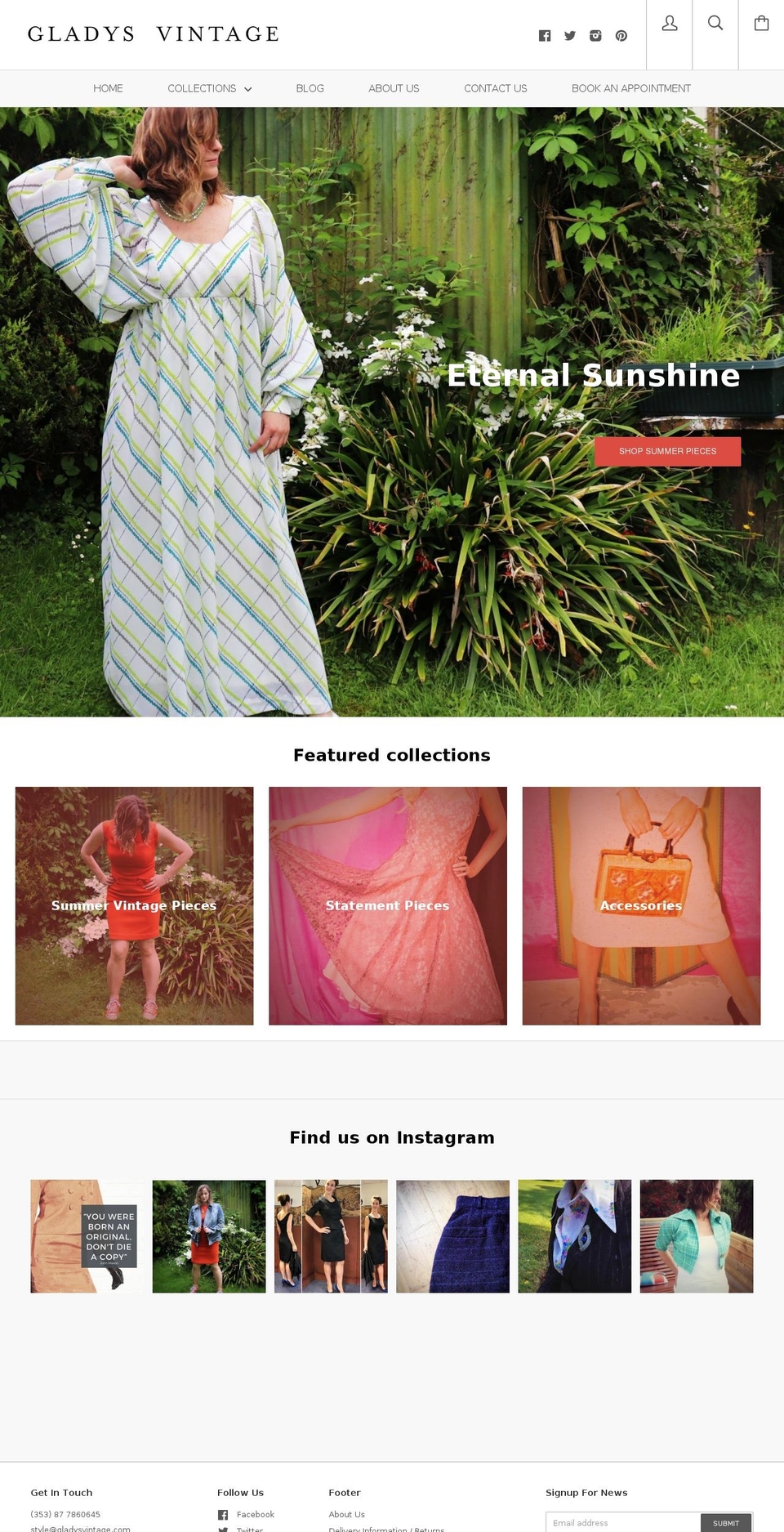 gladysvintage.com — Shopify storefront screenshot