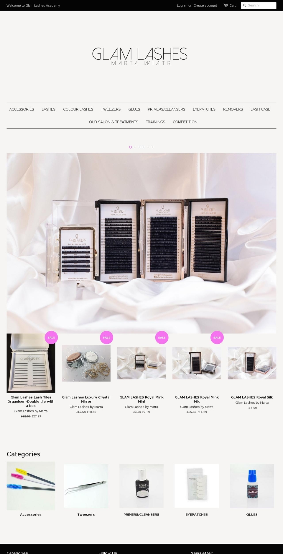 glam-lashesuk.com — Shopify storefront screenshot