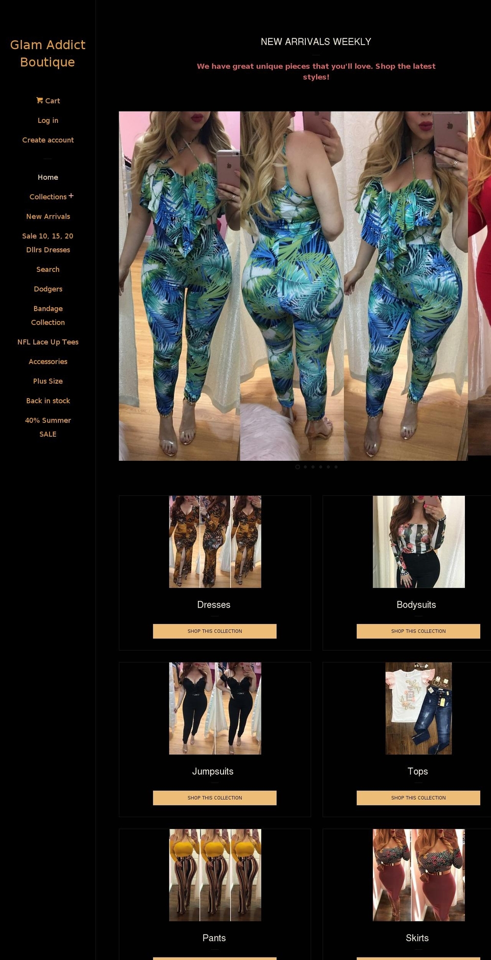 glamaddictboutique.com shopify website screenshot