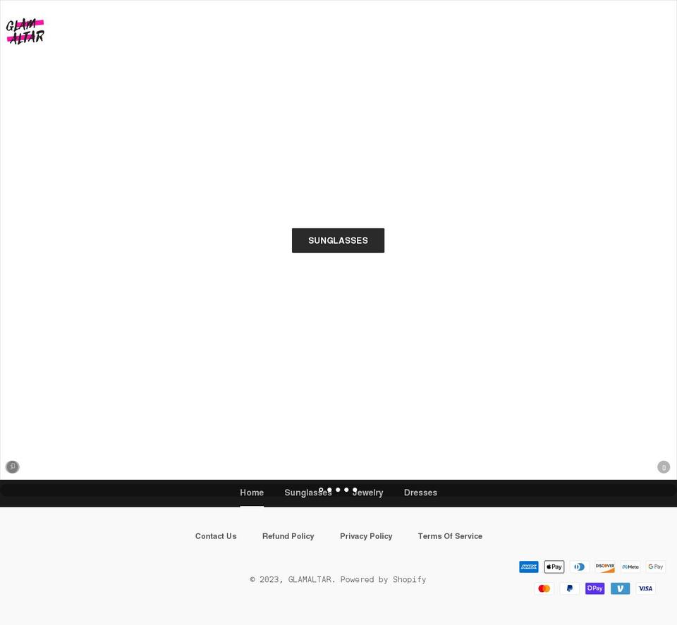 glamaltar.com shopify website screenshot
