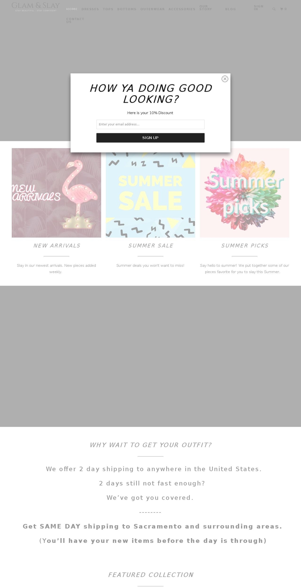 glamandslay.com — Shopify storefront screenshot