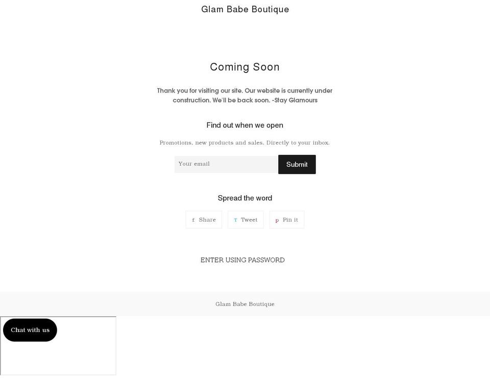 glambabeboutique.com shopify website screenshot