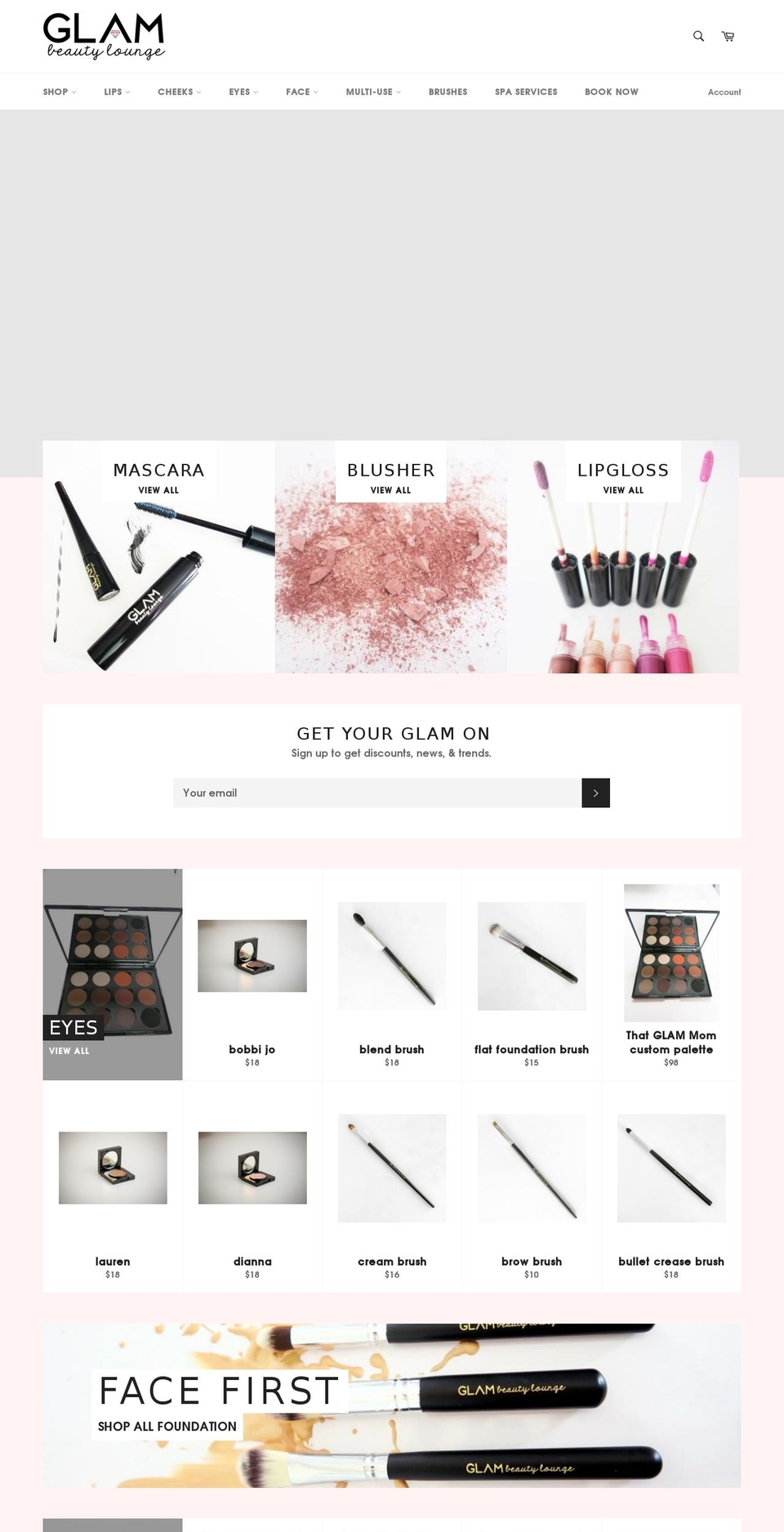 glambeautyloungemn.com — Shopify storefront screenshot