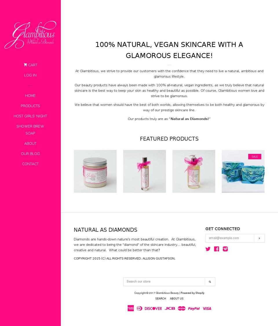 glambitiousbeauty.com shopify website screenshot