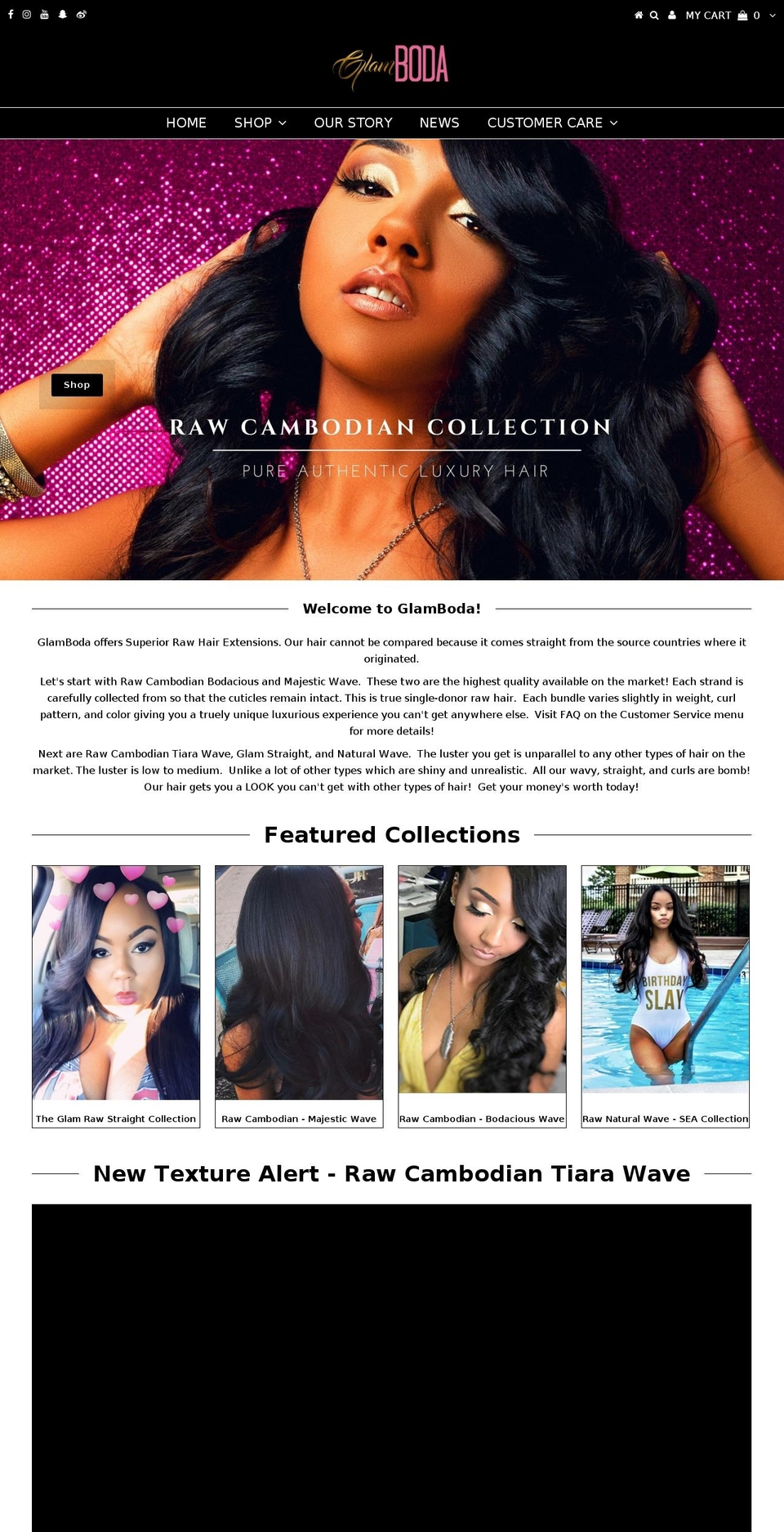 glamboda.com shopify website screenshot