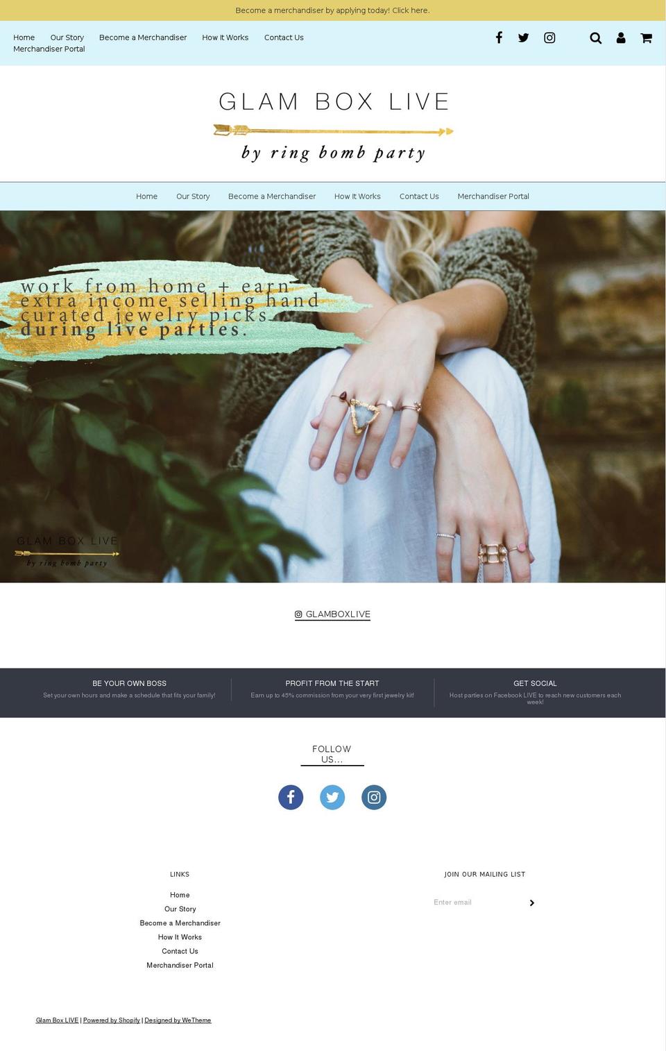 glamboxlive.com shopify website screenshot
