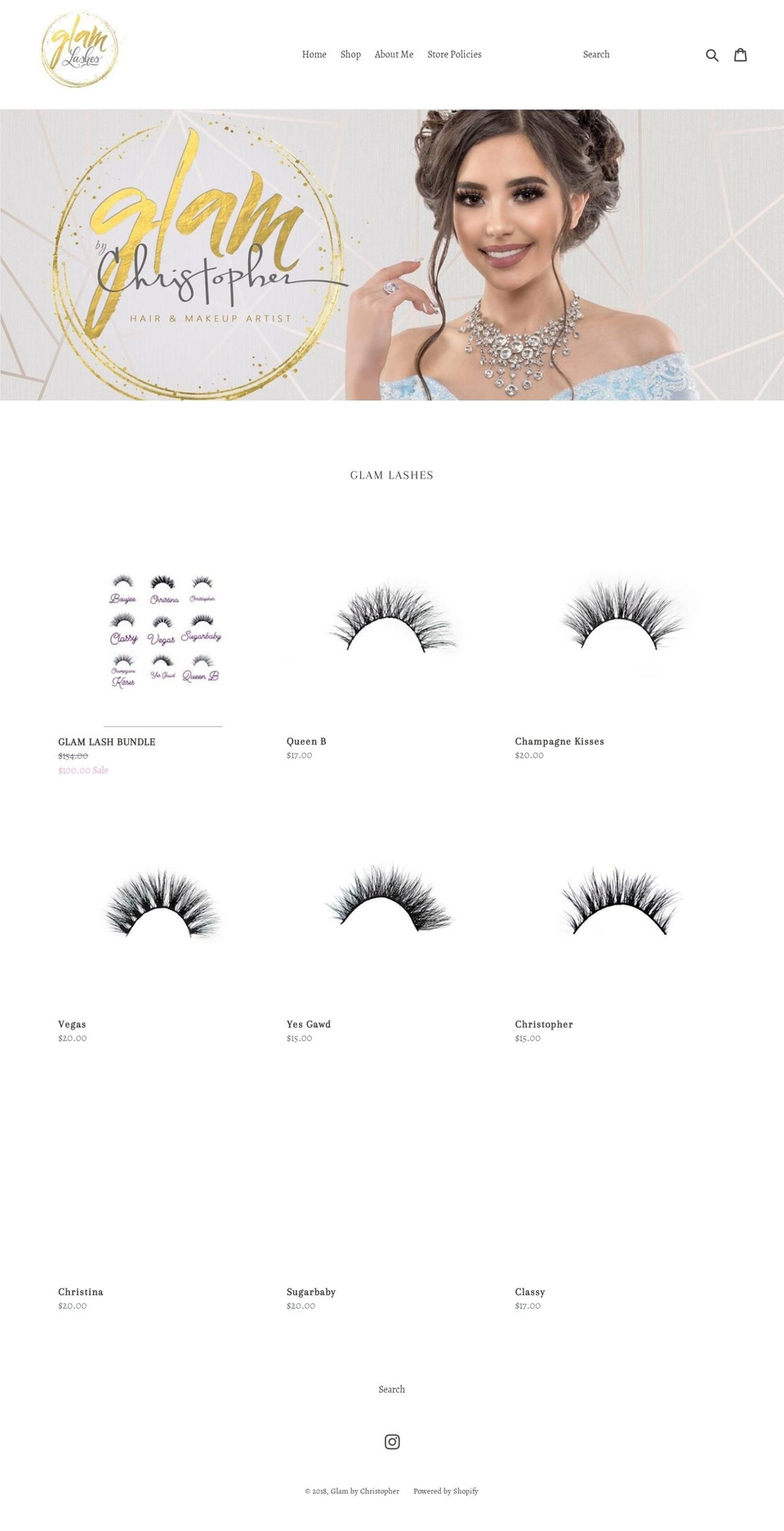 glambychristopher.com shopify website screenshot