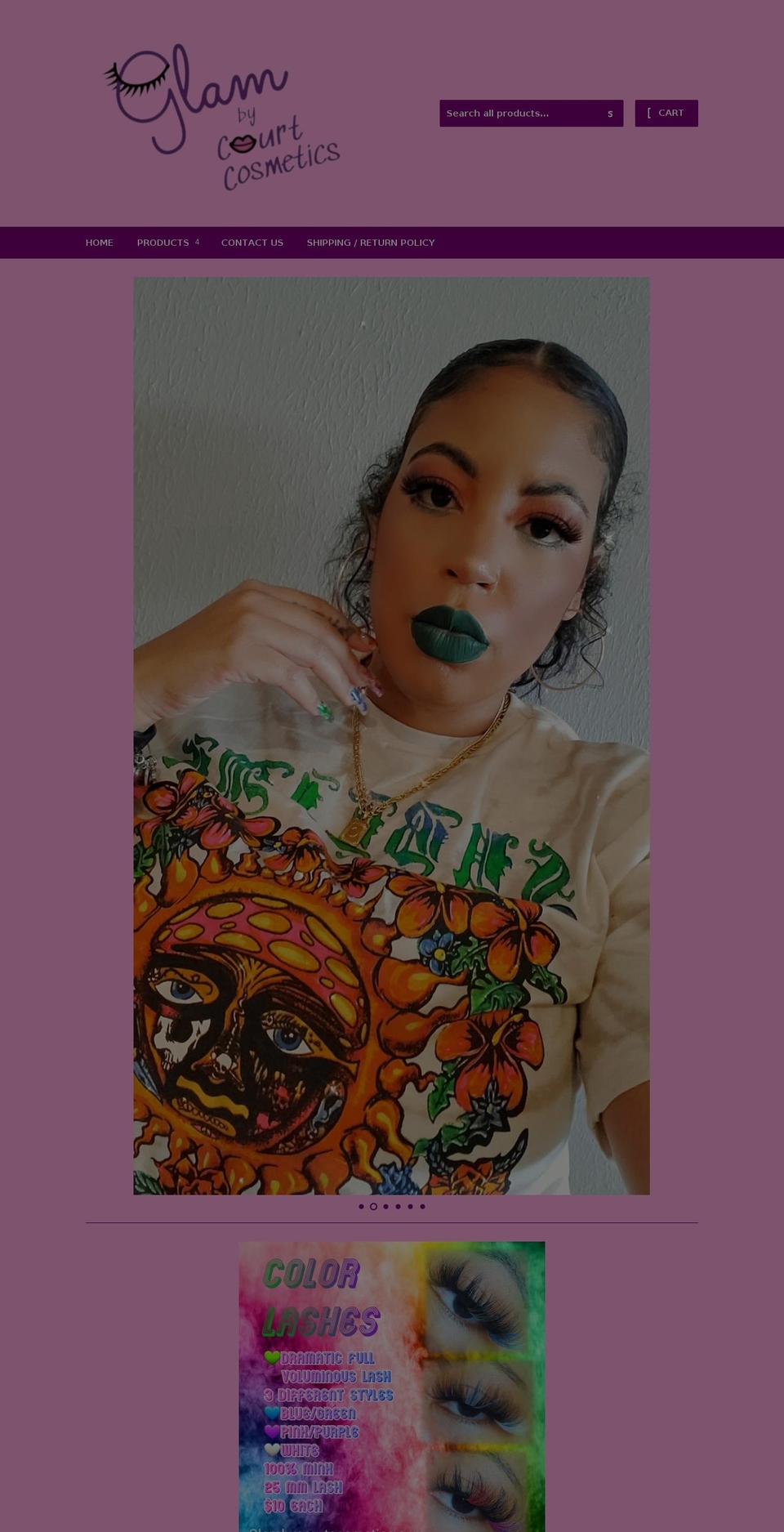 glambycourtcosmetics.com shopify website screenshot